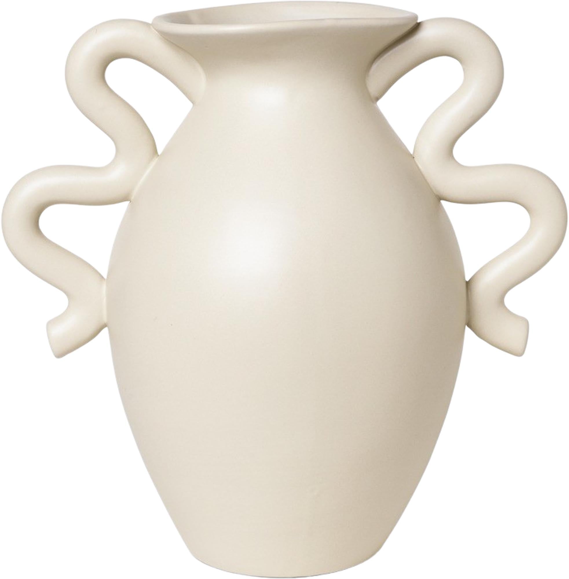 Die Verso Vase von Ferm Living vereint modernes Design und traditionelle Handwerkskunst. Ihre einzigartige Form und die handgefertigte Glasur machen sie zum perfekten Blickfang in jedem Zuhause.