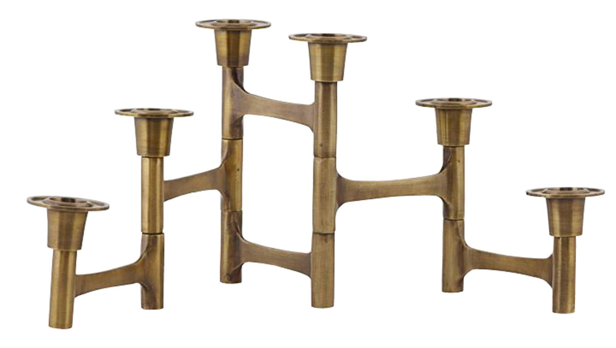 Kerzenständer mit 6 Armen, Move in Messing präsentiert im Onlineshop von KAQTU Design AG. Kerzenständer ist von House Doctor