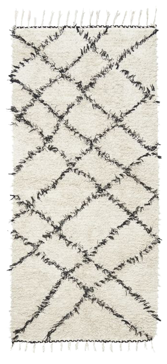 Teppich, Riba in Weiss schwarz präsentiert im Onlineshop von KAQTU Design AG. Teppich ist von House Doctor