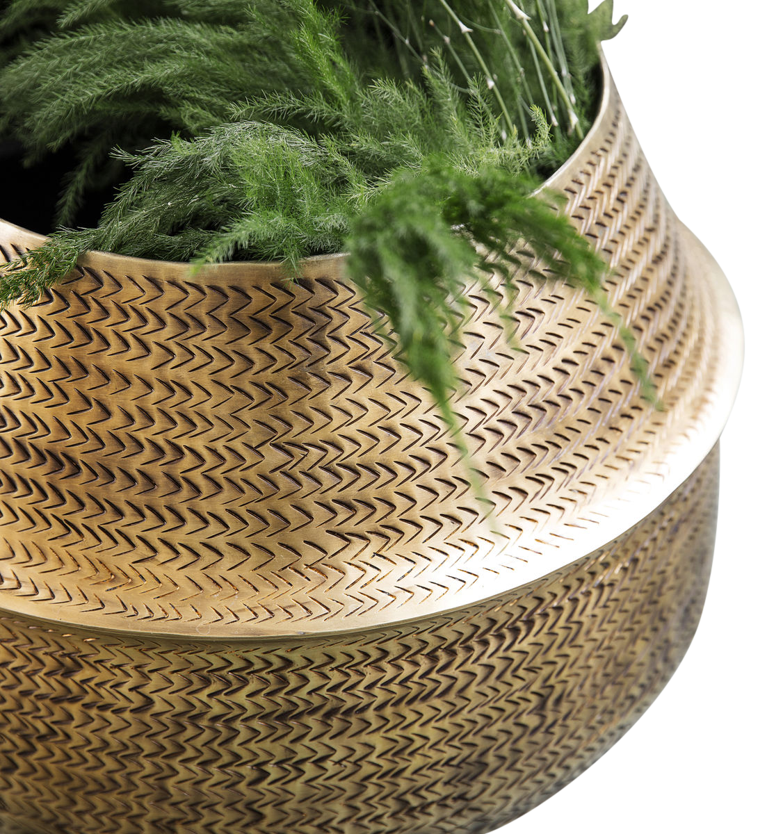 Blumenkasten, Rattan in Messing-finish präsentiert im Onlineshop von KAQTU Design AG. Blumentopf ist von House Doctor