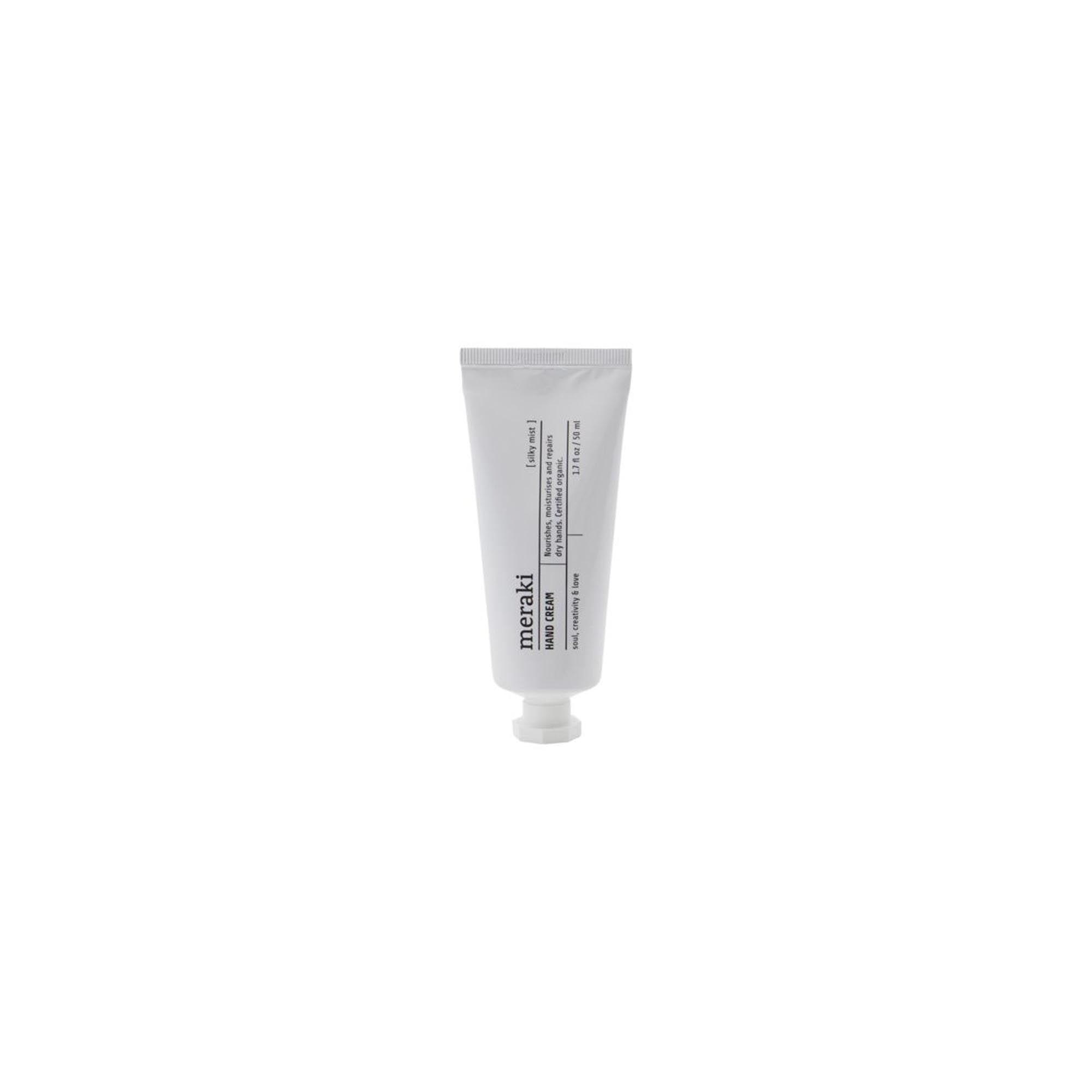 Meraki Silky Mist Handcreme: Nährt intensiv, zieht schnell ein, mit Aloe Vera & Jojobaöl. ECOCERT zertifiziert, erfrischender Zitrusduft.