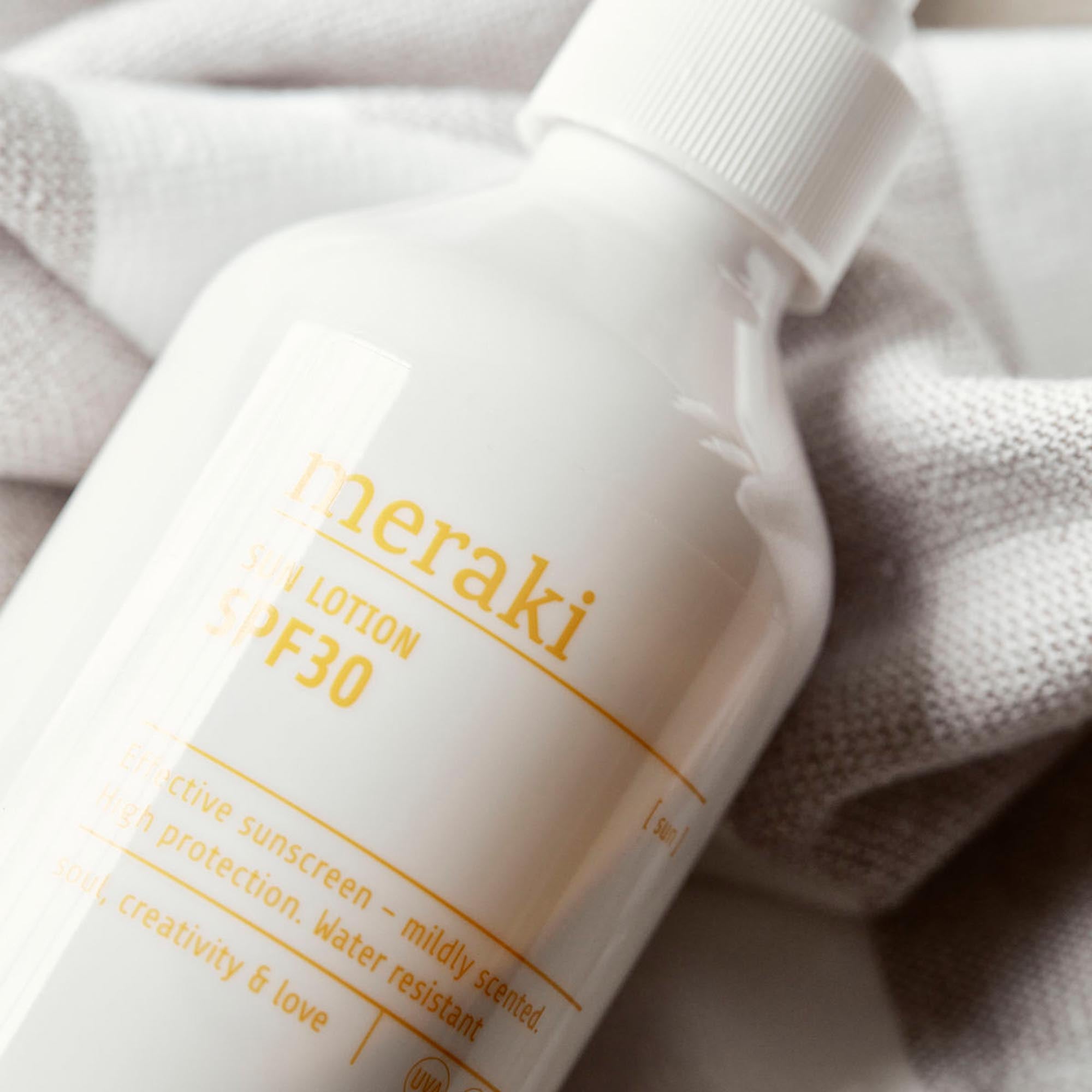 Meraki Sun Lotion: Schützt mit SPF 30, wasserfest, zieht schnell ein, pflegt mit Vitamin E und duftet frisch nach Minze.