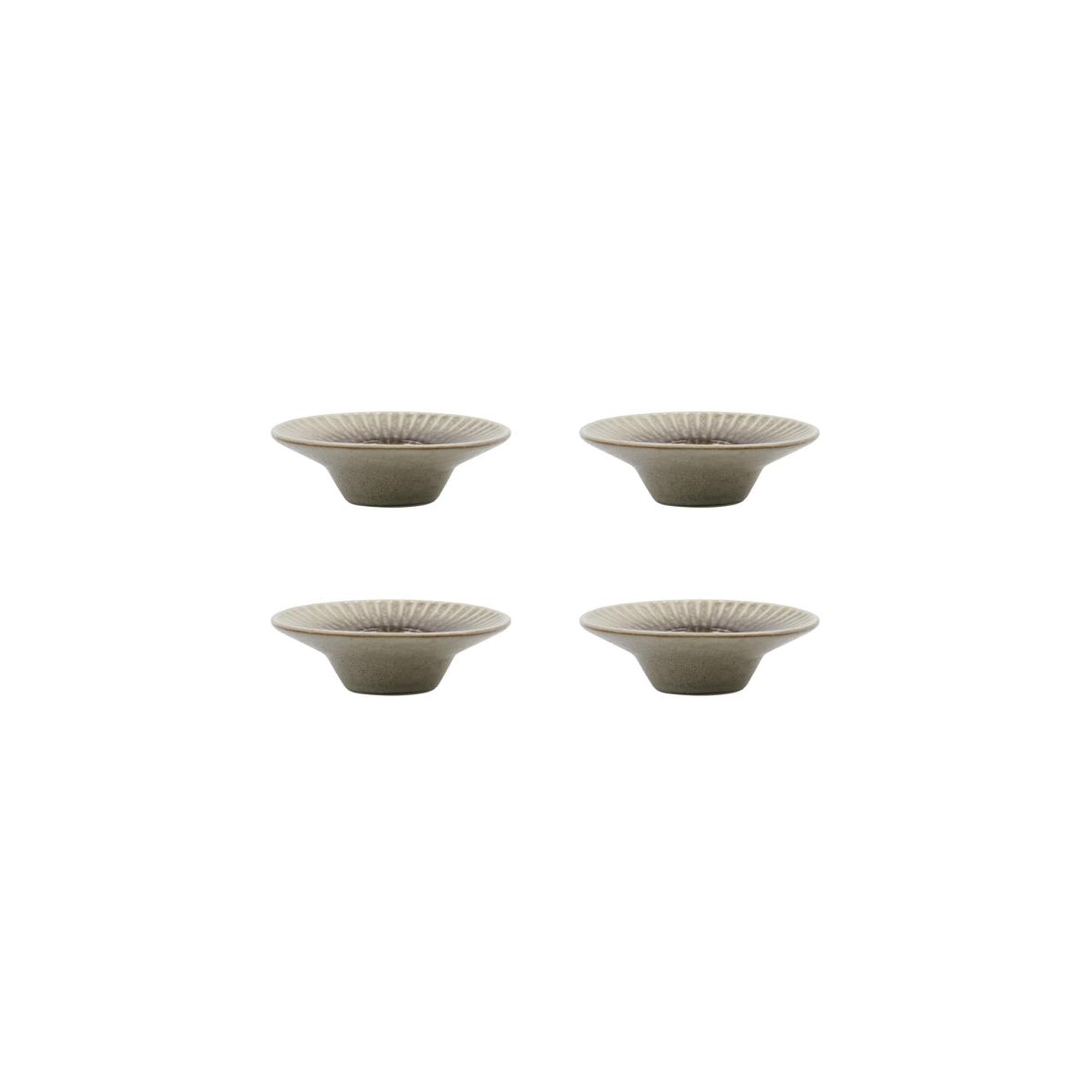 Elegante HDPleat Eierbecher von House Doctor: Grau/Braun, aus langlebigem Steinzeug, hitzebeständig, spülmaschinenfest.