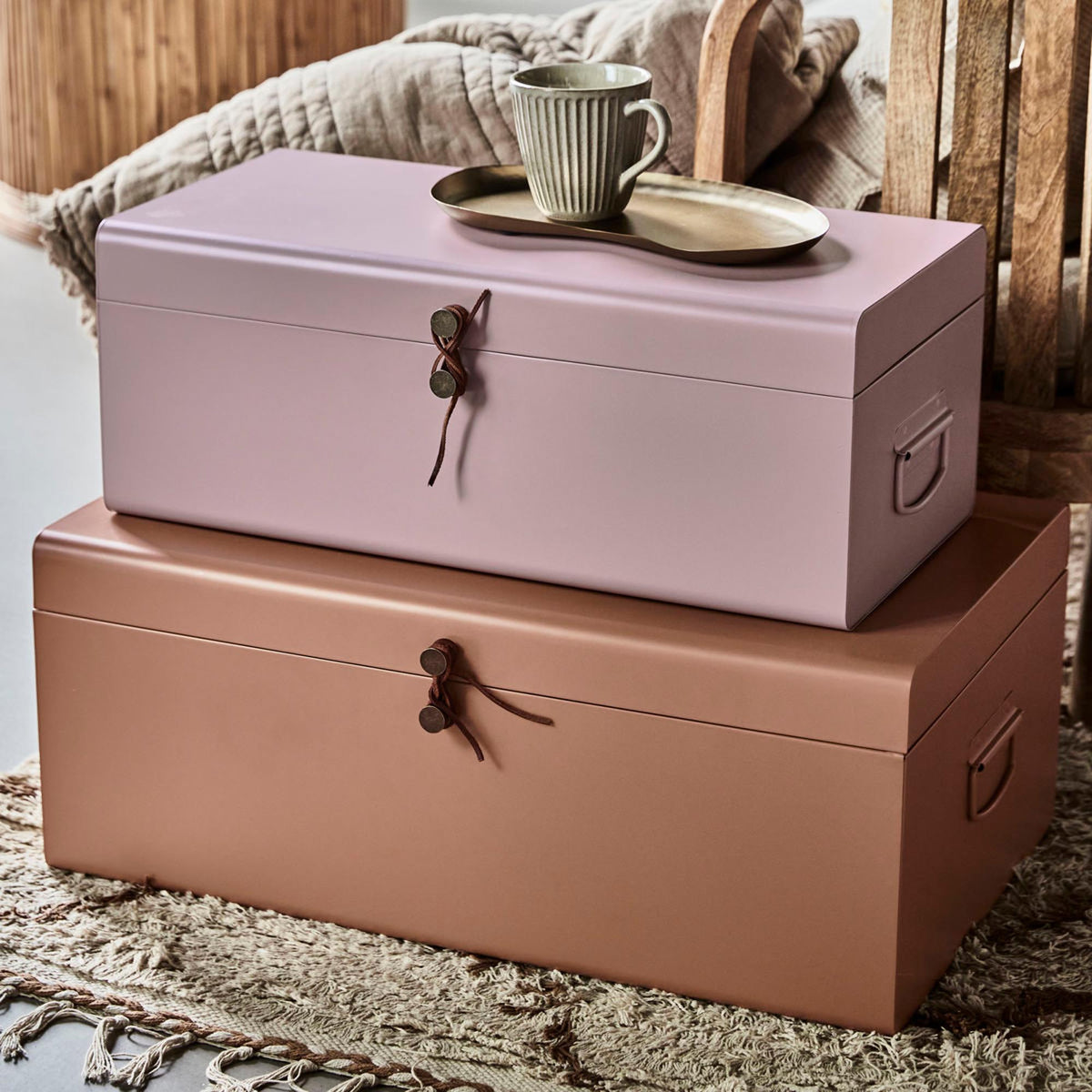 Aufbewahrung, HDMetal, Beige/Rose in Beige/Rose präsentiert im Onlineshop von KAQTU Design AG. Aufbewahrungsboxen ist von House Doctor