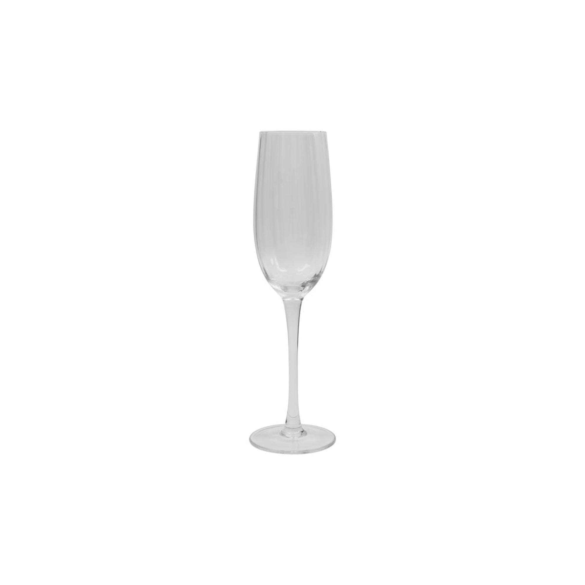 Elegantes Sektglas HDRill von House Doctor: Klar, geriffelt, ideal für Aromenentfaltung. Perfekt für festliche Anlässe.