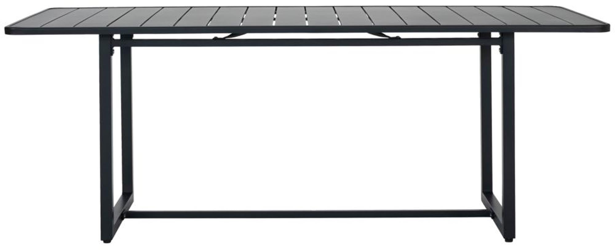 Der Helo Tisch von House Doctor: Mattschwarz, stabil, pflegeleicht. Perfekt für stilvolle Outdoor-Abendessen.