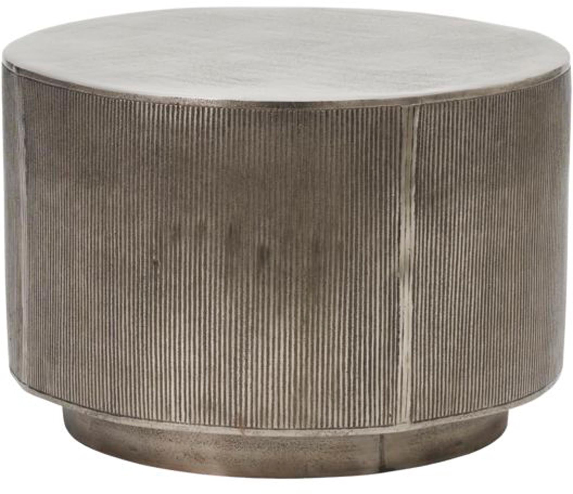 Moderner Couchtisch Rota von House Doctor, aus hochwertigem Metall mit stilvollen Rillen, ideal für jedes Wohnzimmer.