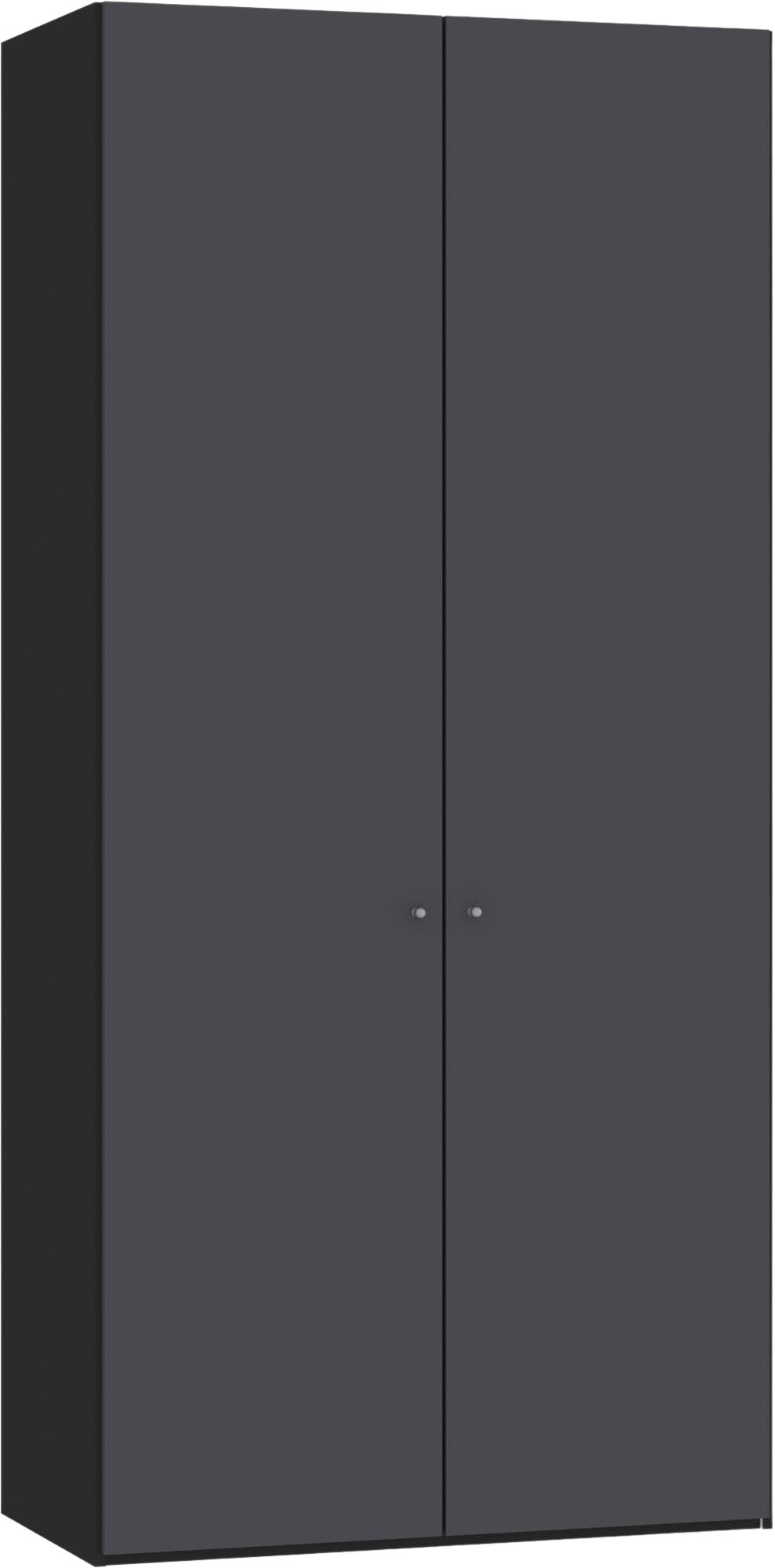 Eleganter 2-türiger Drehtürenschrank Anthrazit von Jutzler mit Zubehör.