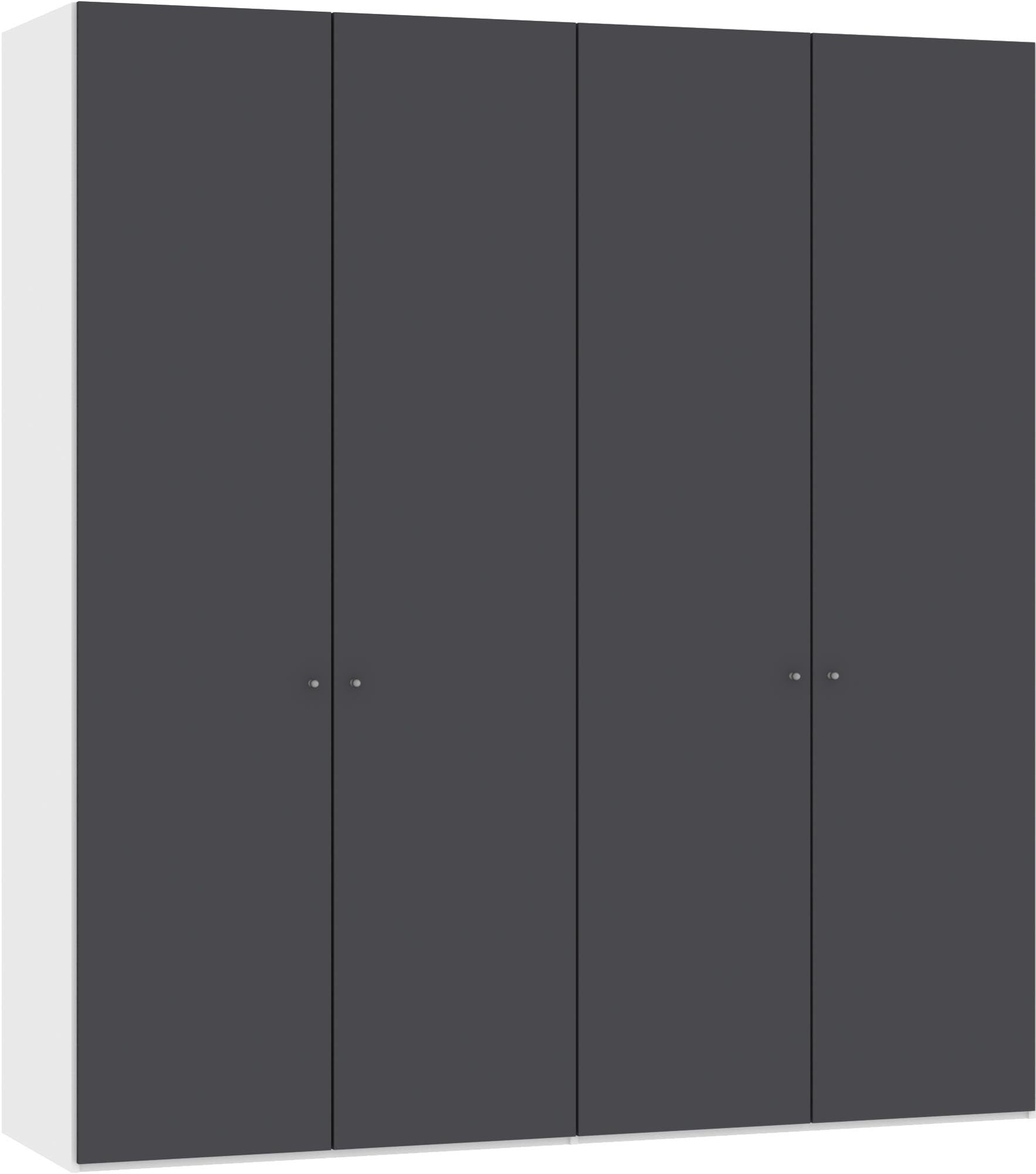 Moderner 4-türiger Drehtürenschrank in Anthrazit von Jutzler inkl. Zubehör.