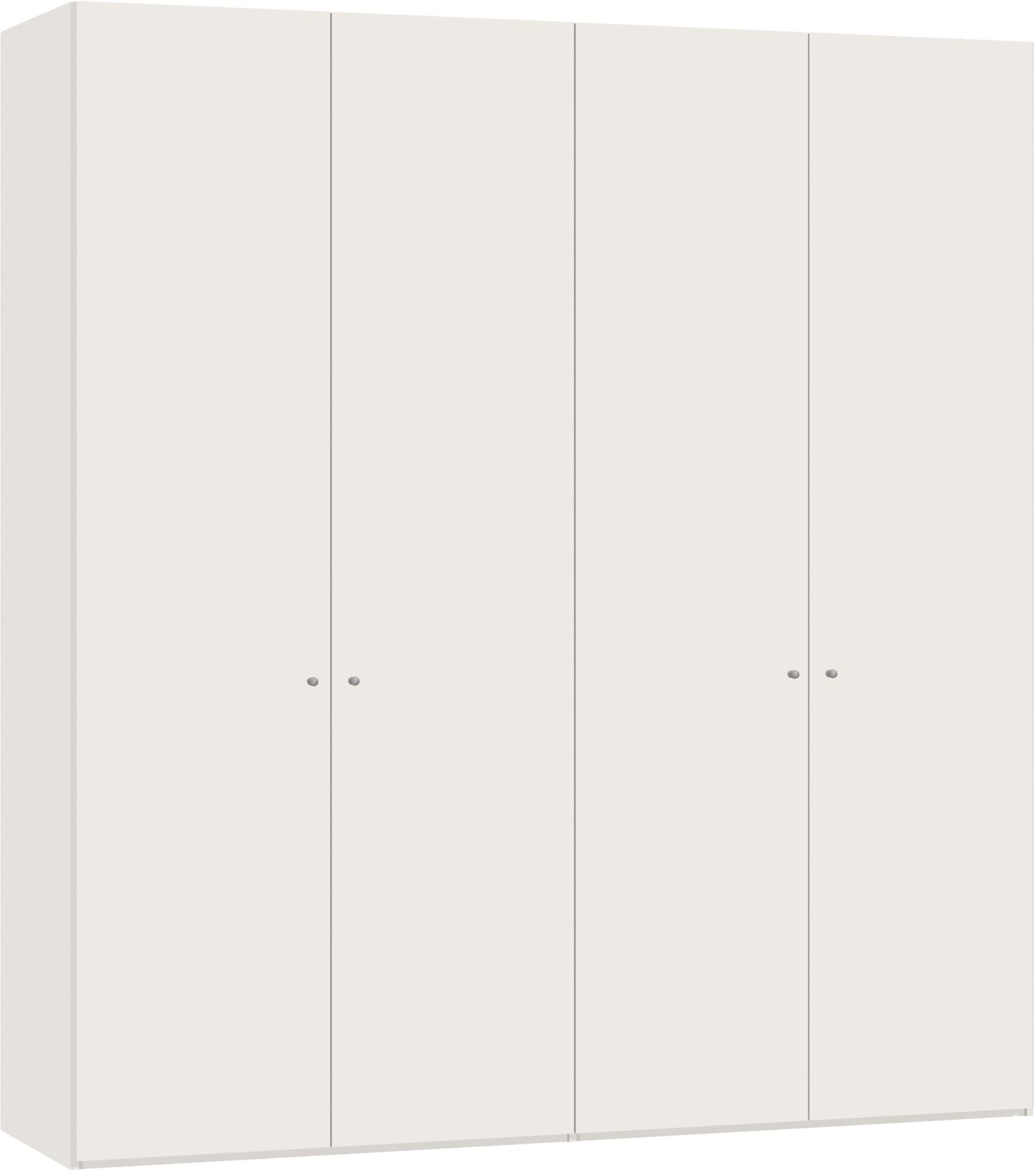 Stilvoller 4-türiger Drehtürenschrank in Cremeweiss von Jutzler: Perfekte Kombination aus Eleganz und Funktionalität, individuell anpassbar für Ihr Zuhause.