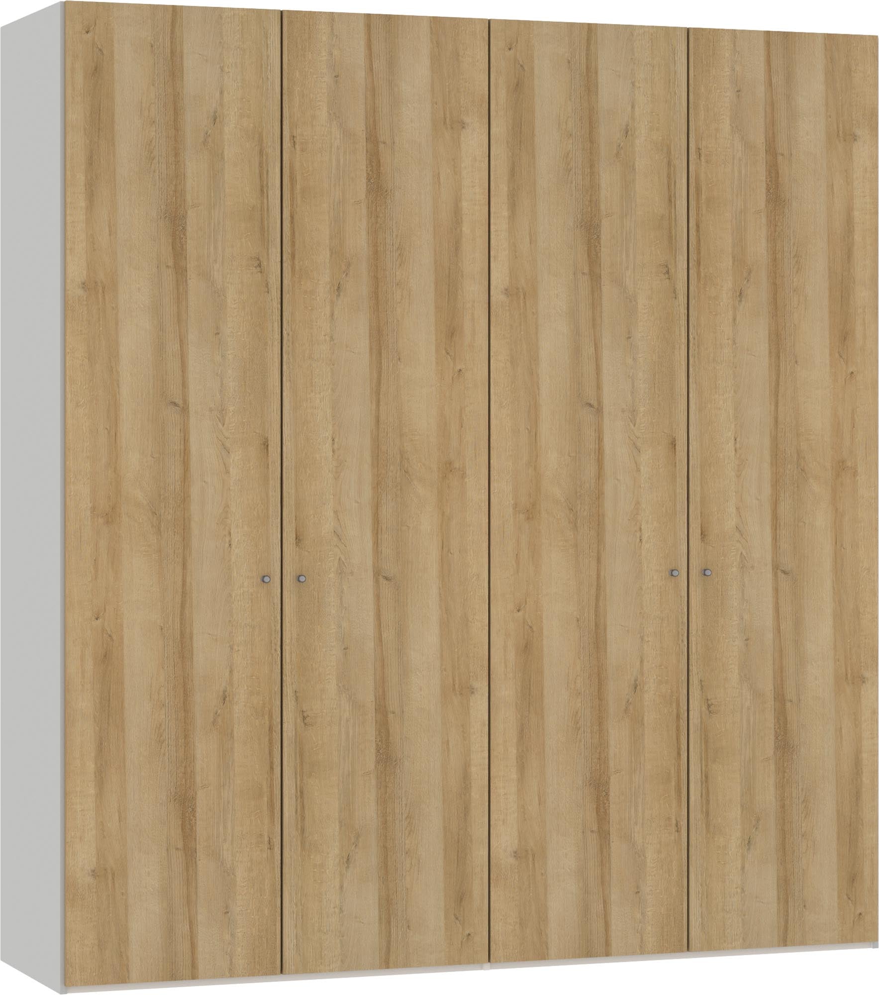 Moderner Jutzler 4-türiger Eiche-Schrank mit vielseitigem Zubehör.