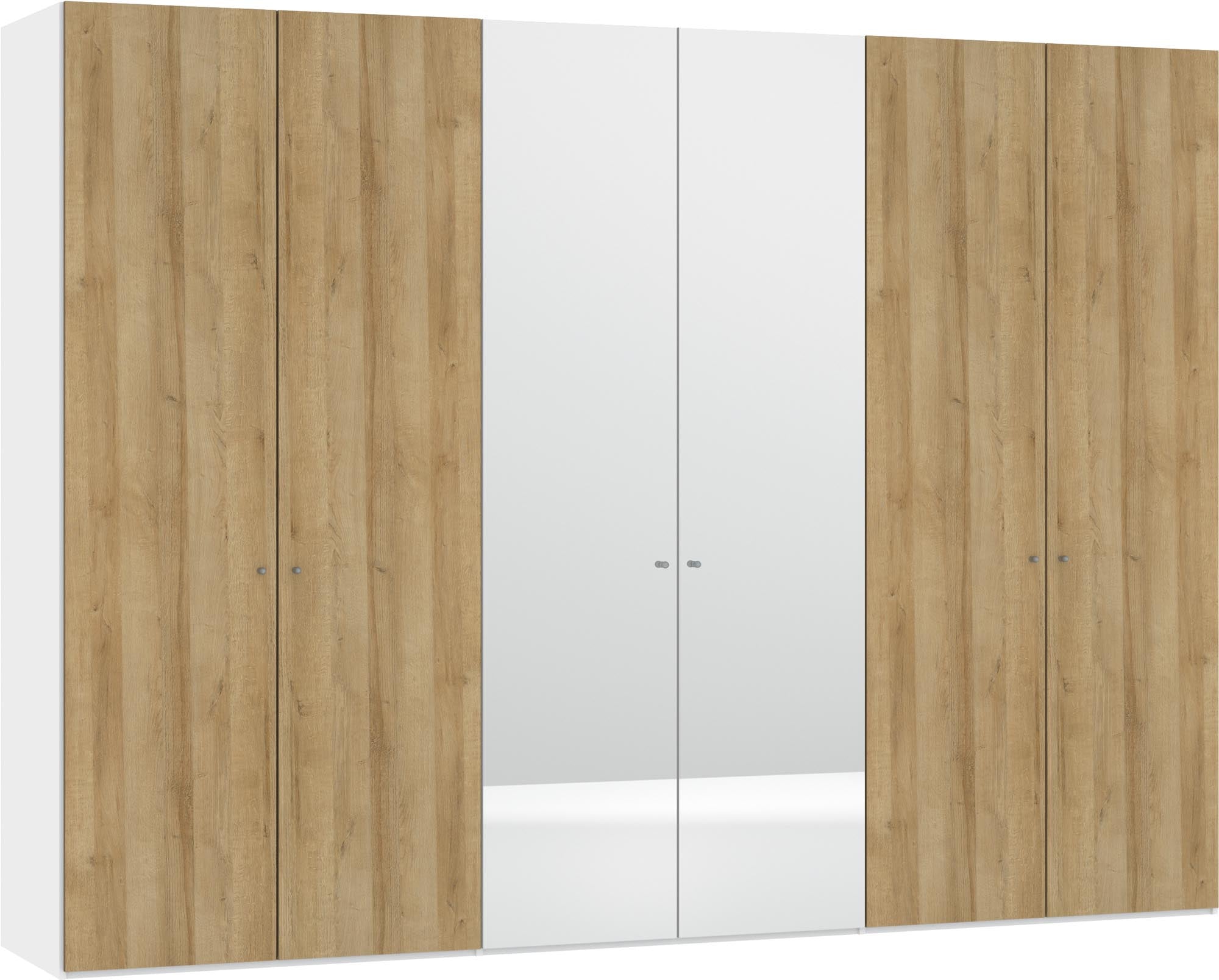 Eleganter Jutzler Eiche-Schrank mit Spiegel, 6 Türen und Zubehör.