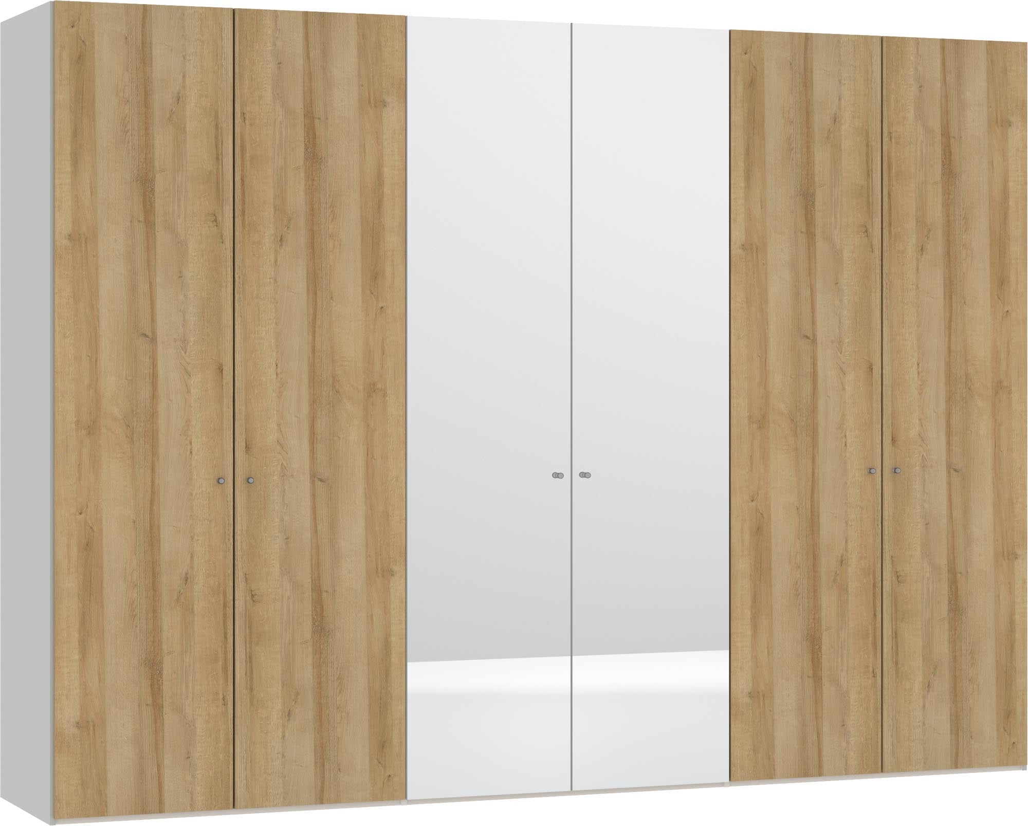 Jutzler 6-türiger Eiche-Schrank mit Spiegel und Zubehör, modern.