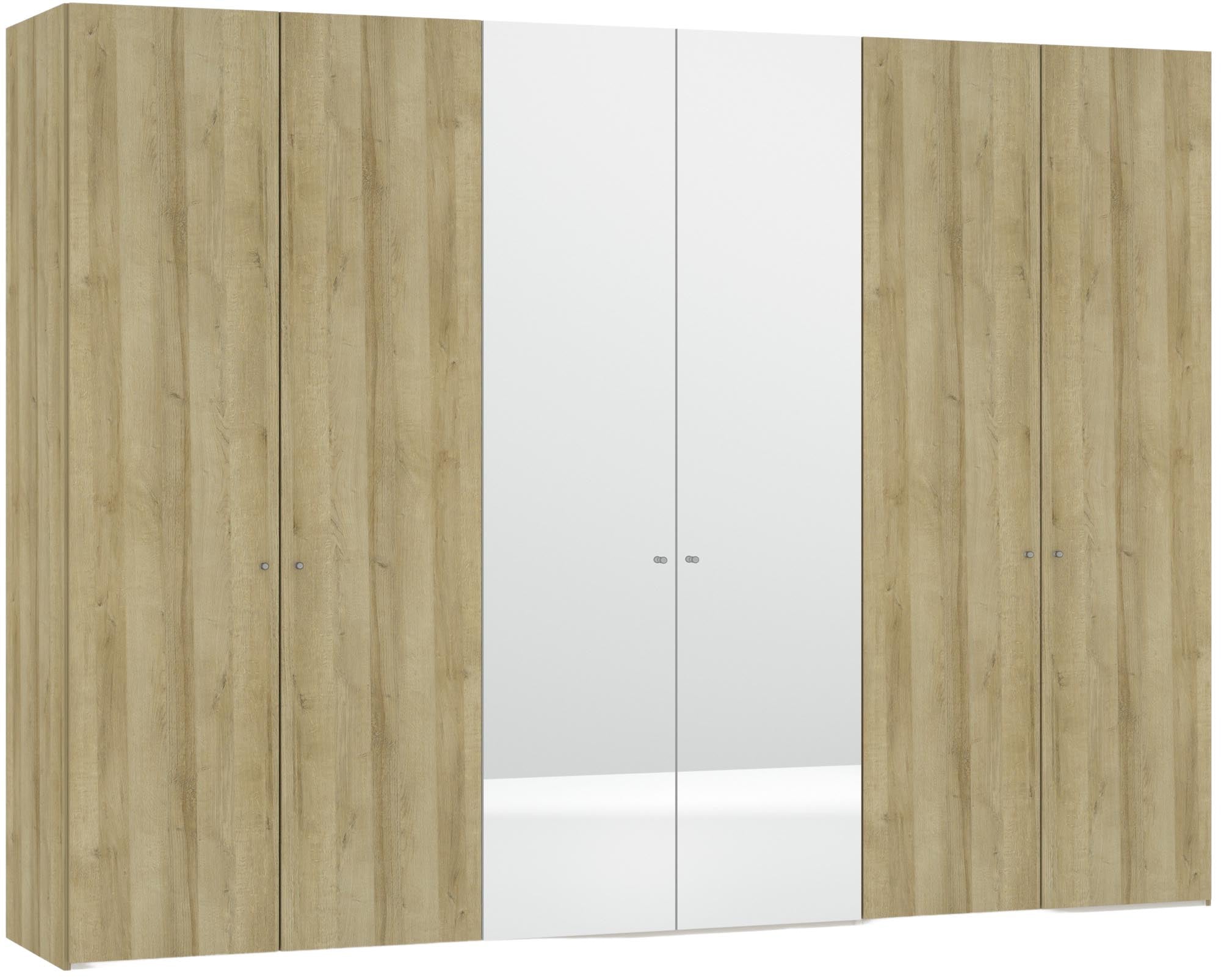 Stilvoller 6-türiger Eiche-Drehtürenschrank mit Spiegel von Jutzler.