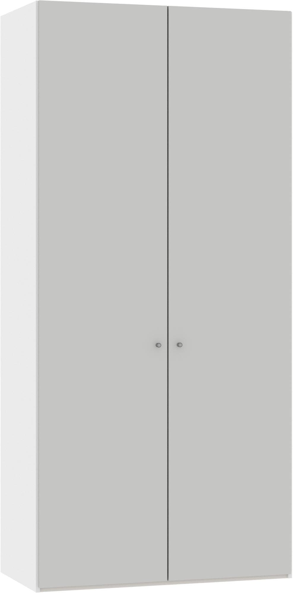 Moderner 2-türiger Drehtürenschrank in stilvollem Hellgrau von Jutzler. Ideal für individuellen Stauraum und ansprechendes Design.