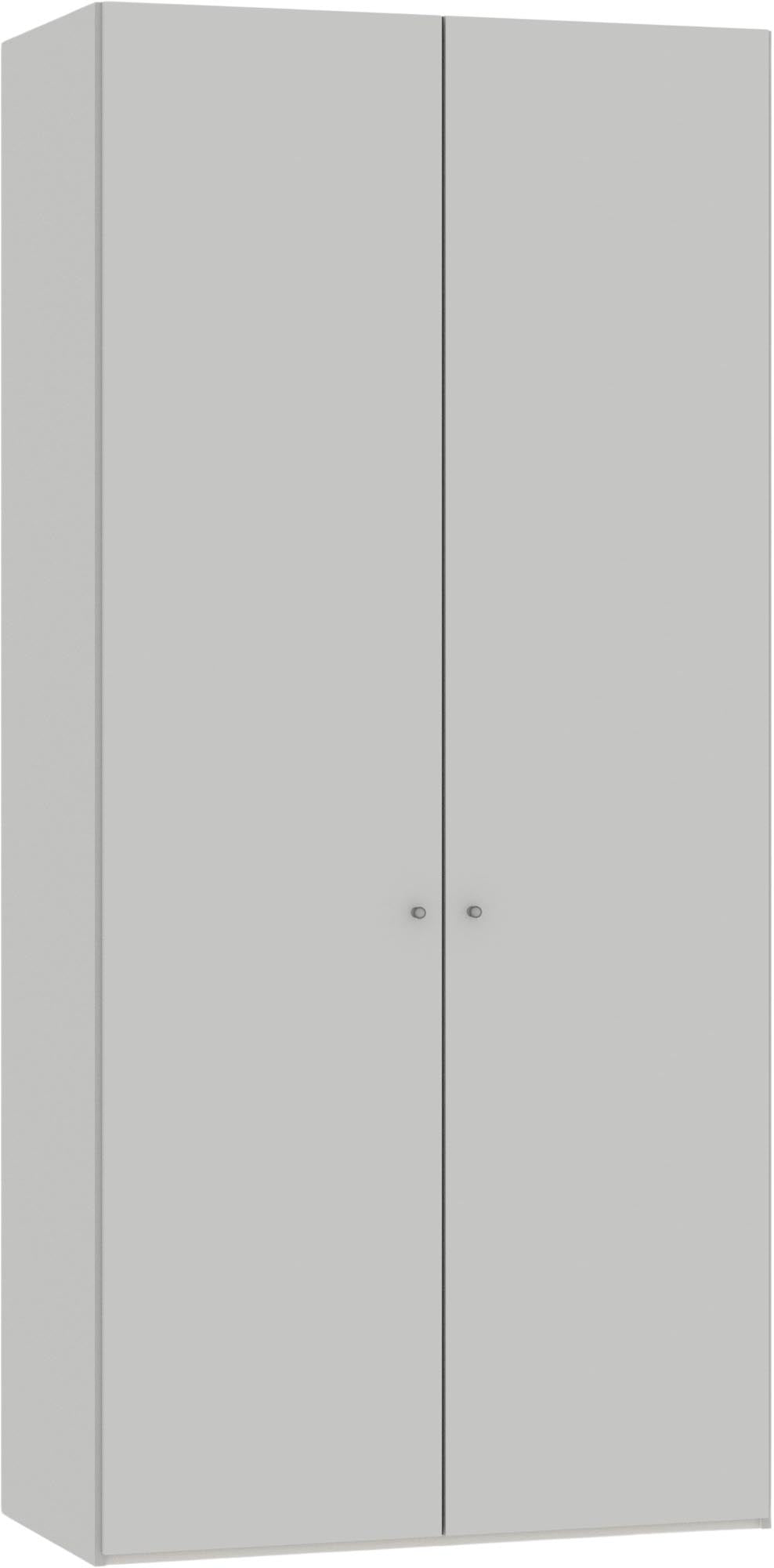 Stilvoller Jutzler Kleiderschrank, 2 Türen, hellgrau, platzsparend.