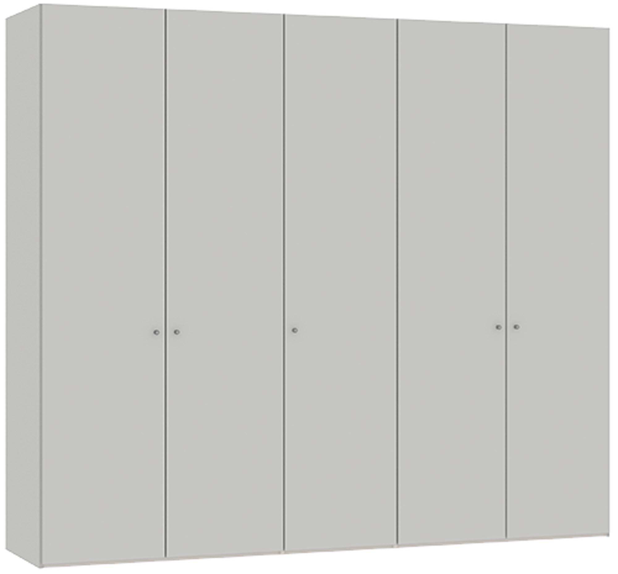 Jutzler 5-türiger Drehtürenschrank in Hellgrau – modern & funktional.