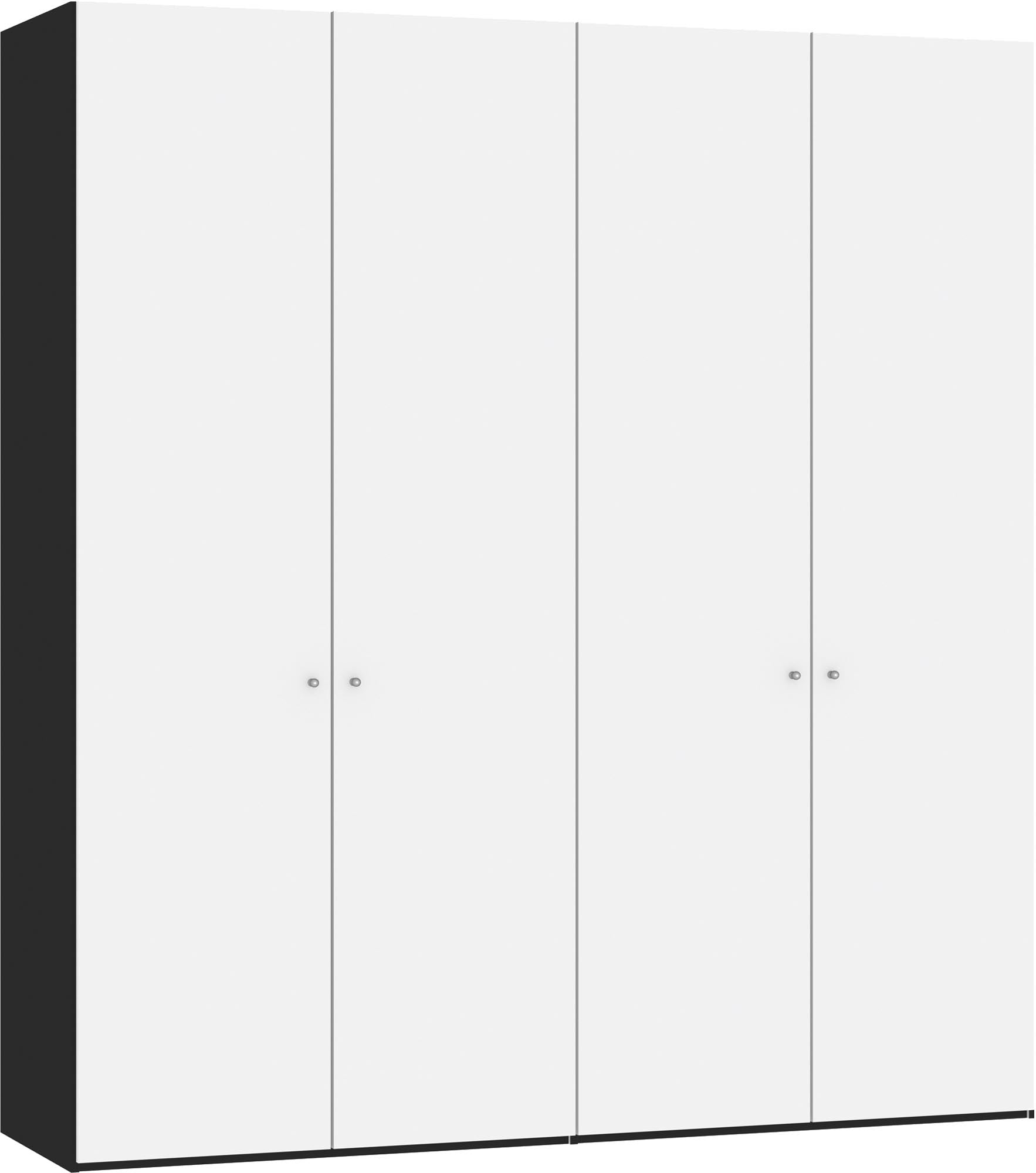 Eleganter 4-türiger Drehtürenschrank in Premiumweiss von Jutzler: Funktional, stabil und individuell konfigurierbar.