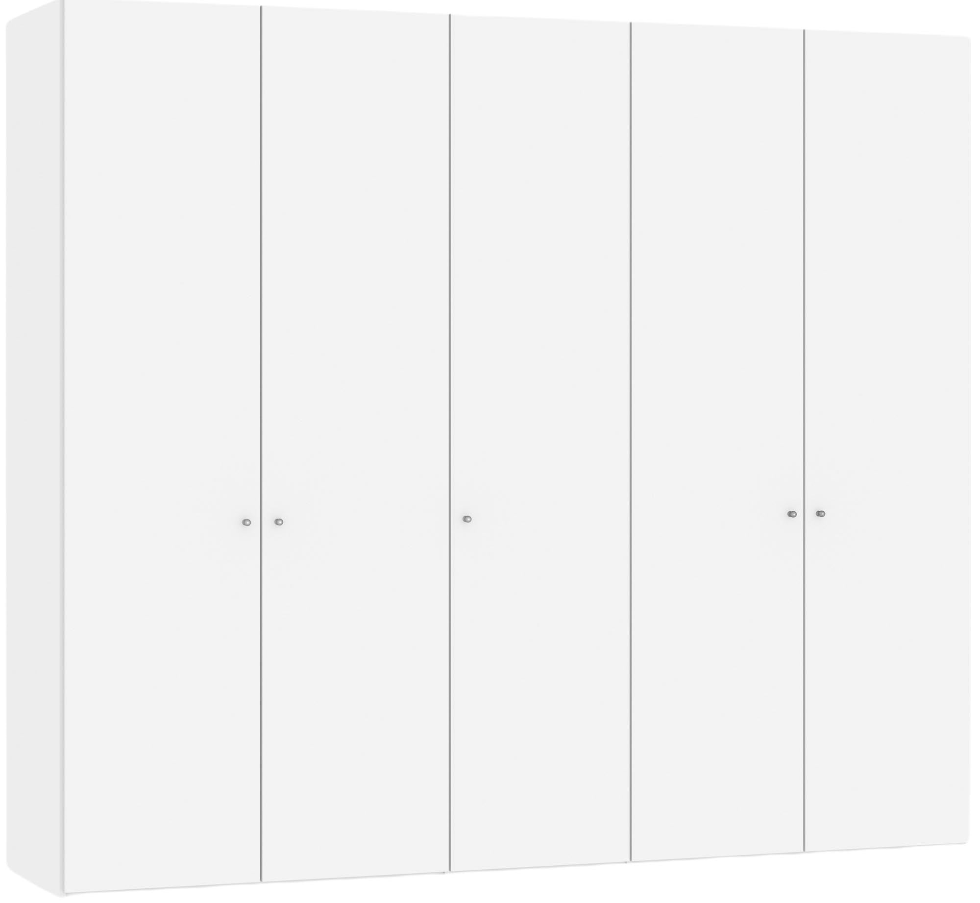 Eleganter 5-türiger Jutzler Drehtürenschrank in Premiumweiss.