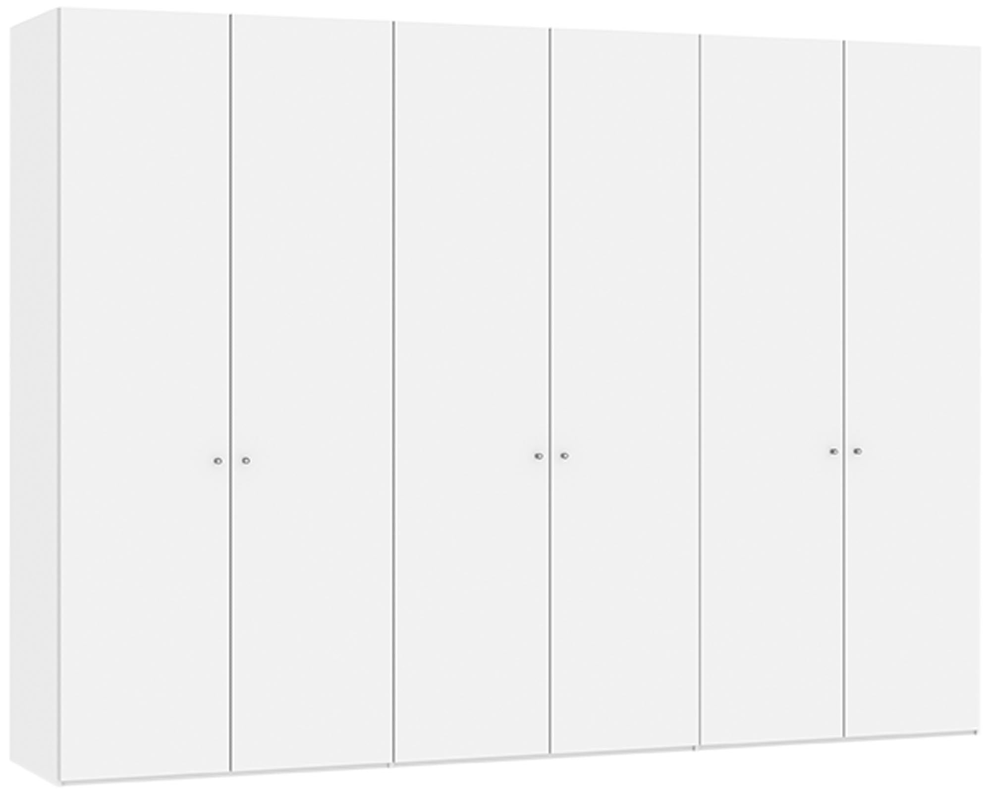 Eleganter 6-türiger Jutzler Schrank in Premiumweiss mit Zubehör.