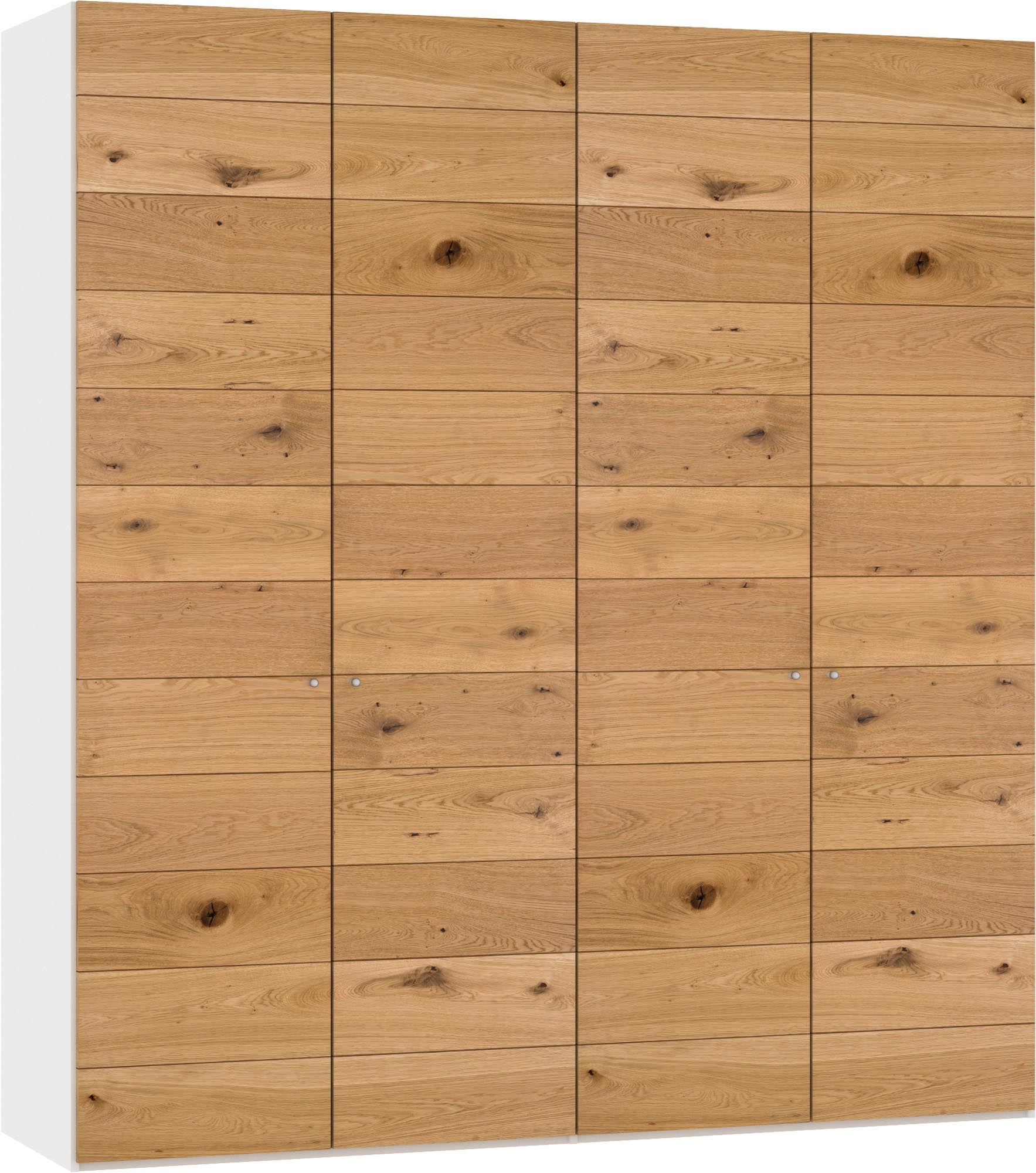 Eleganter 4-türiger Drehtürenschrank aus Wildeiche von Jutzler, inklusive praktischem Zubehör für optimalen Stauraum.