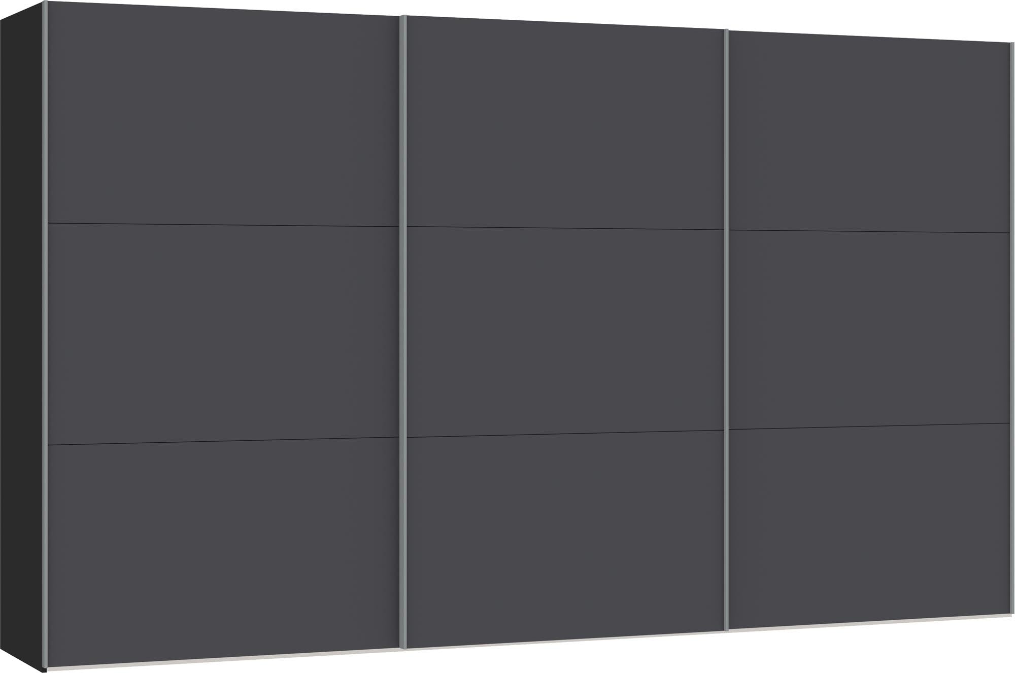 Eleganter Schwebetürenschrank in Anthrazit von Jutzler: Funktional, individuell konfigurierbar, stabil und einfach aufzubauen.