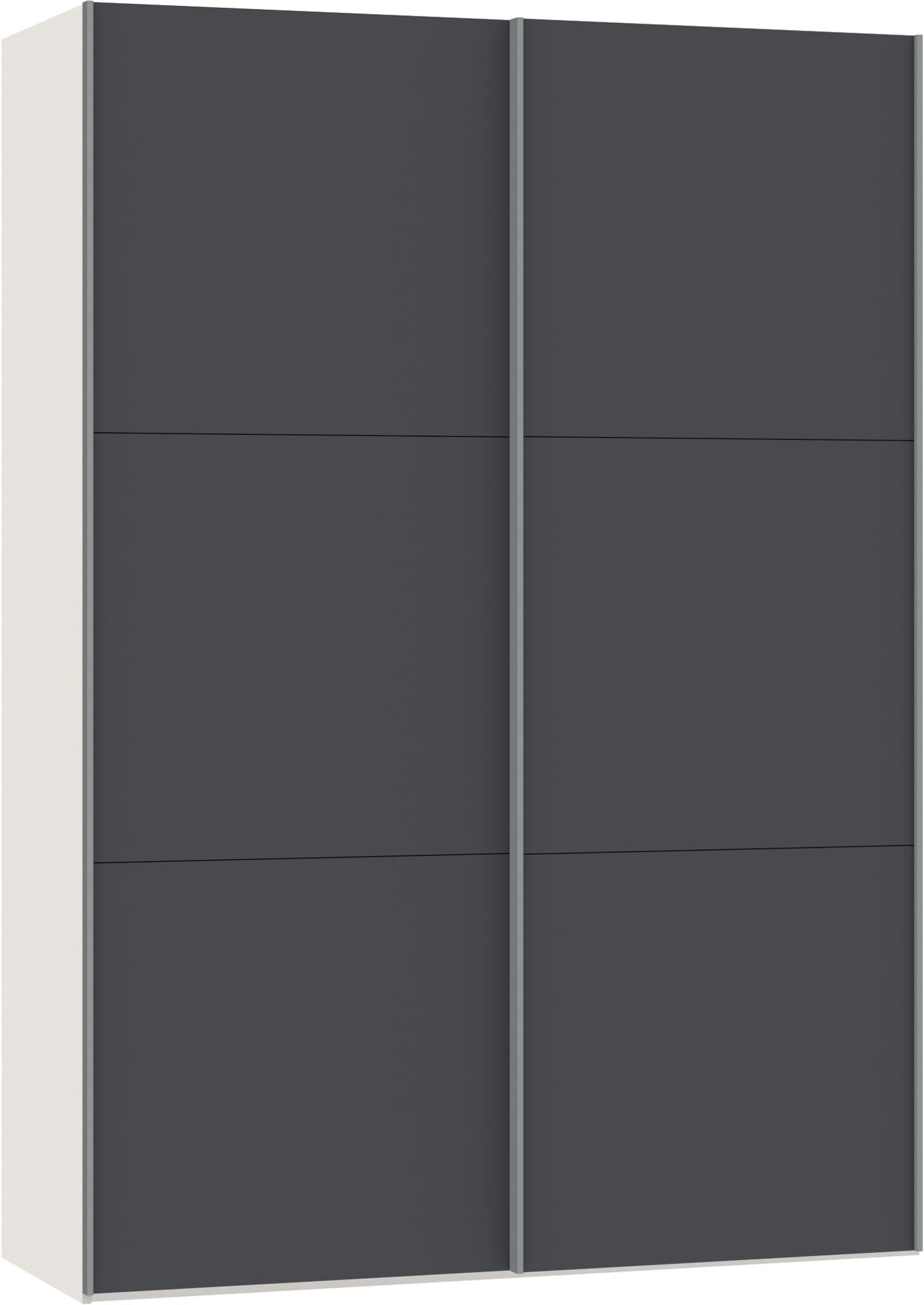 Stilvoller Schwebetürenschrank XXS Anthrazit von Jutzler mit Zubehör.