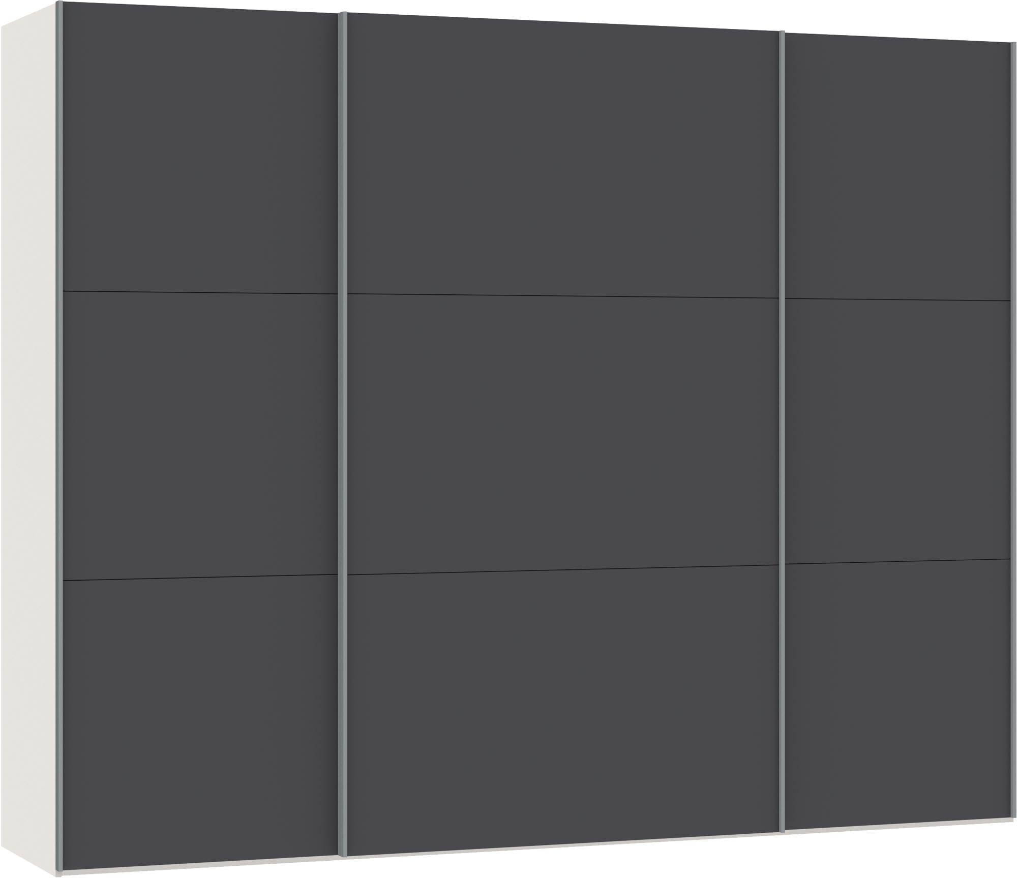 Eleganter Jutzler Schwebetürenschrank L in Anthrazit für modernes Wohnen.