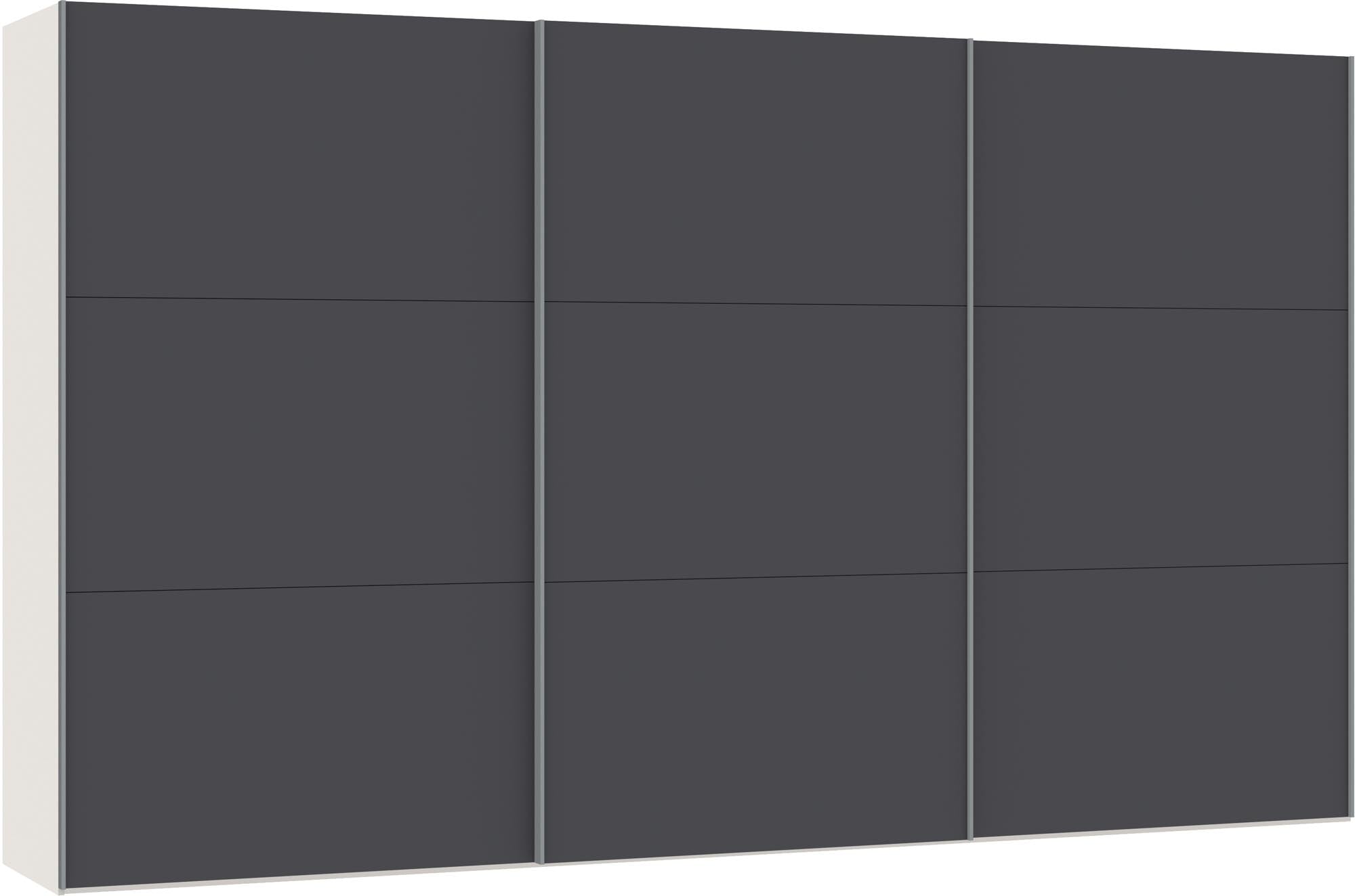 Eleganter Jutzler Schwebetürenschrank in Anthrazit für modernes Wohnen.