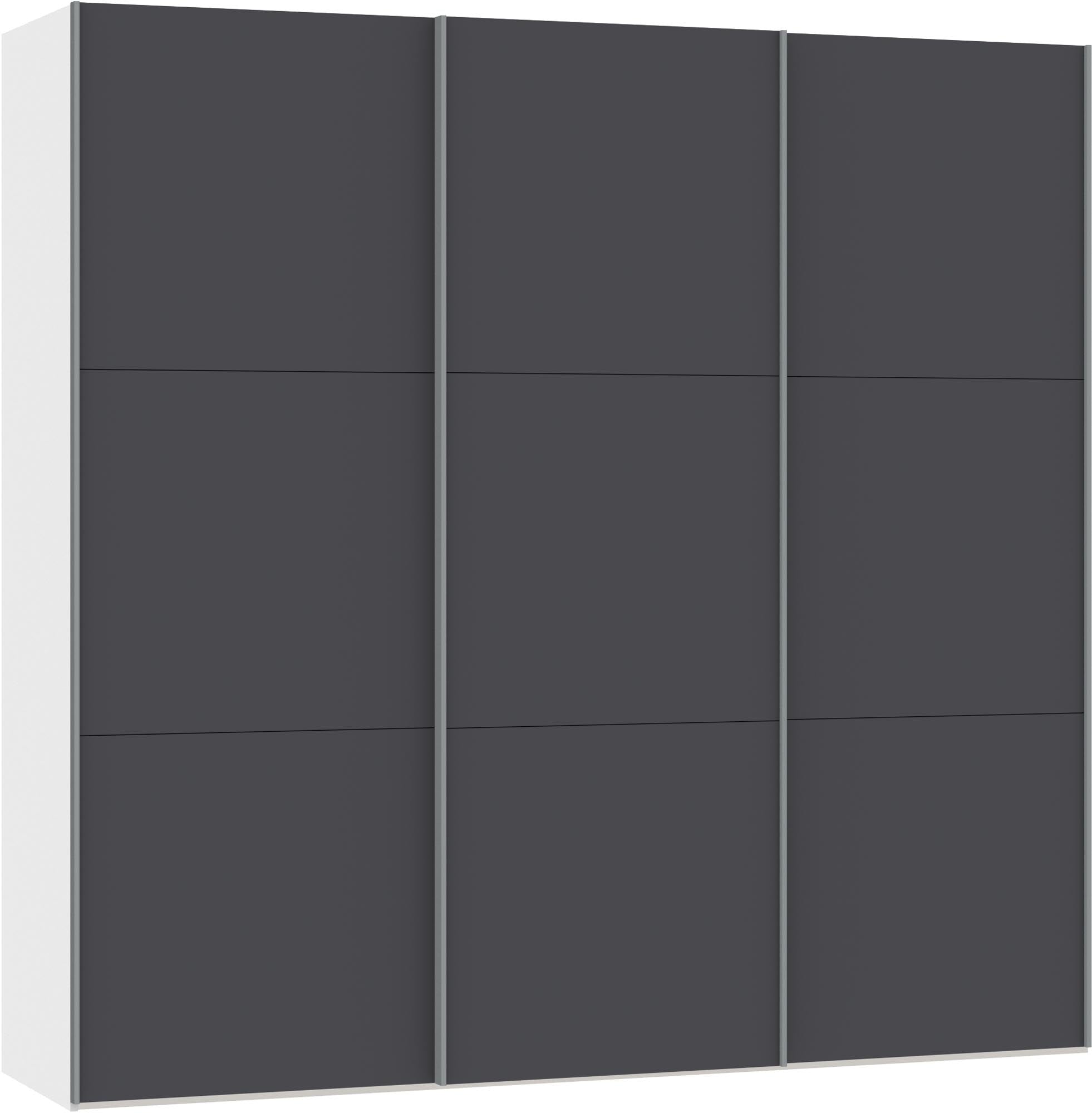 Eleganter Jutzler Schwebetürenschrank S in zeitlosem Anthrazit.