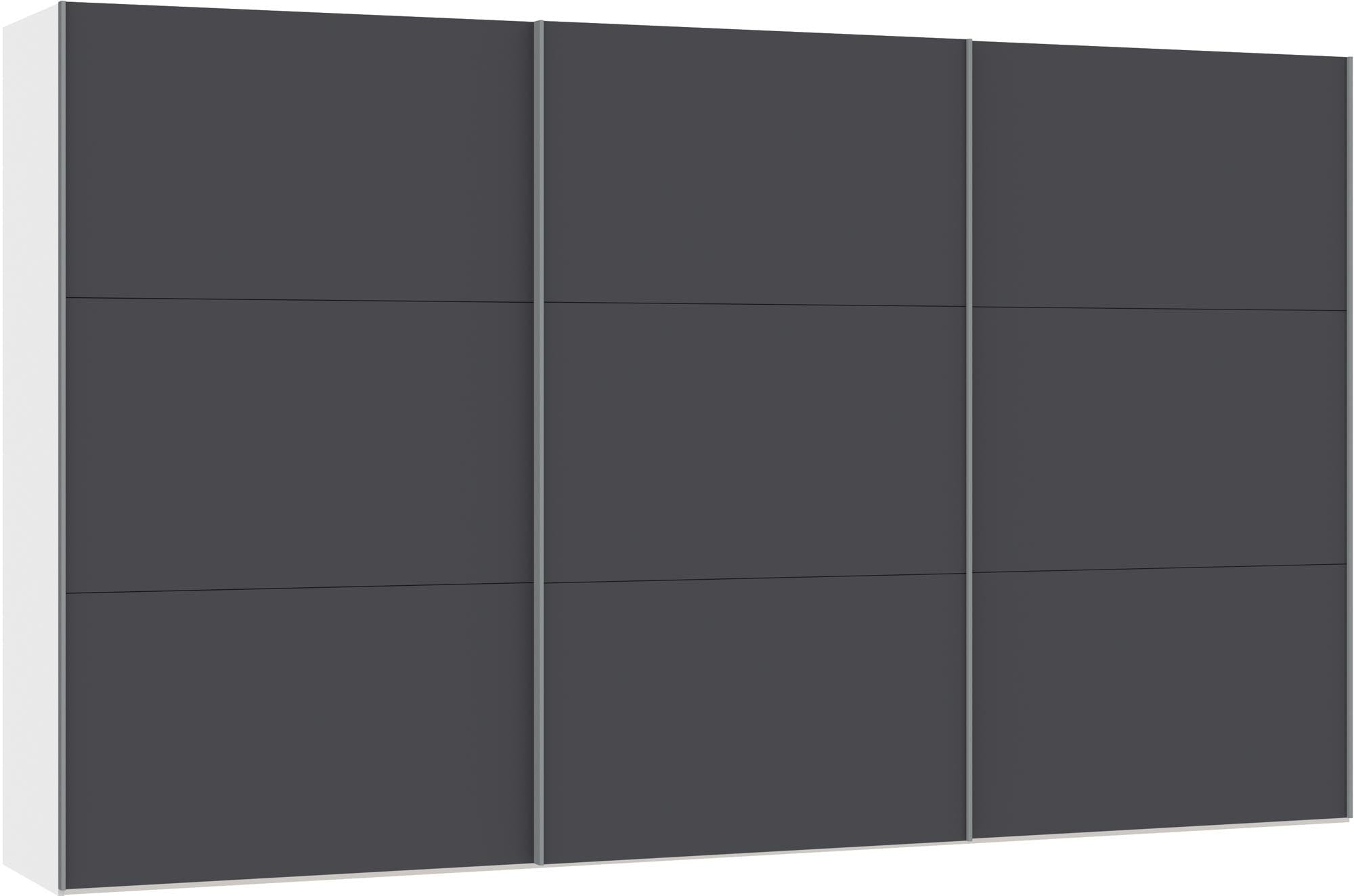 Moderner Schwebetürenschrank in Anthrazit von Jutzler. Überzeugendes Design, hohe Funktionalität und individuelle Gestaltungsmöglichkeiten für jeden Raum.