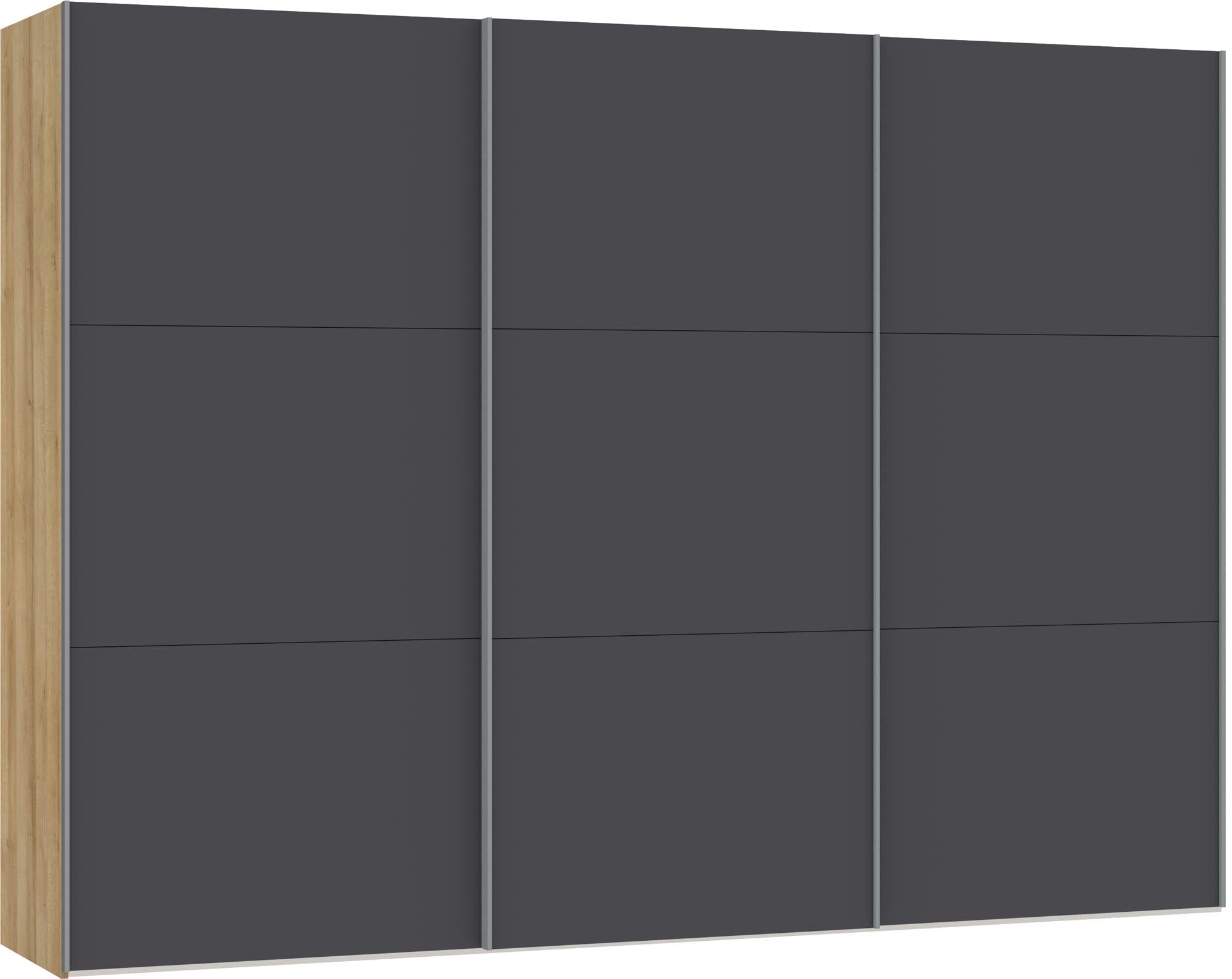 Moderner XL Schwebetürenschrank in stilvollem Anthrazit. Perfekte Kombination aus Design und Funktionalität für Ihr Zuhause.