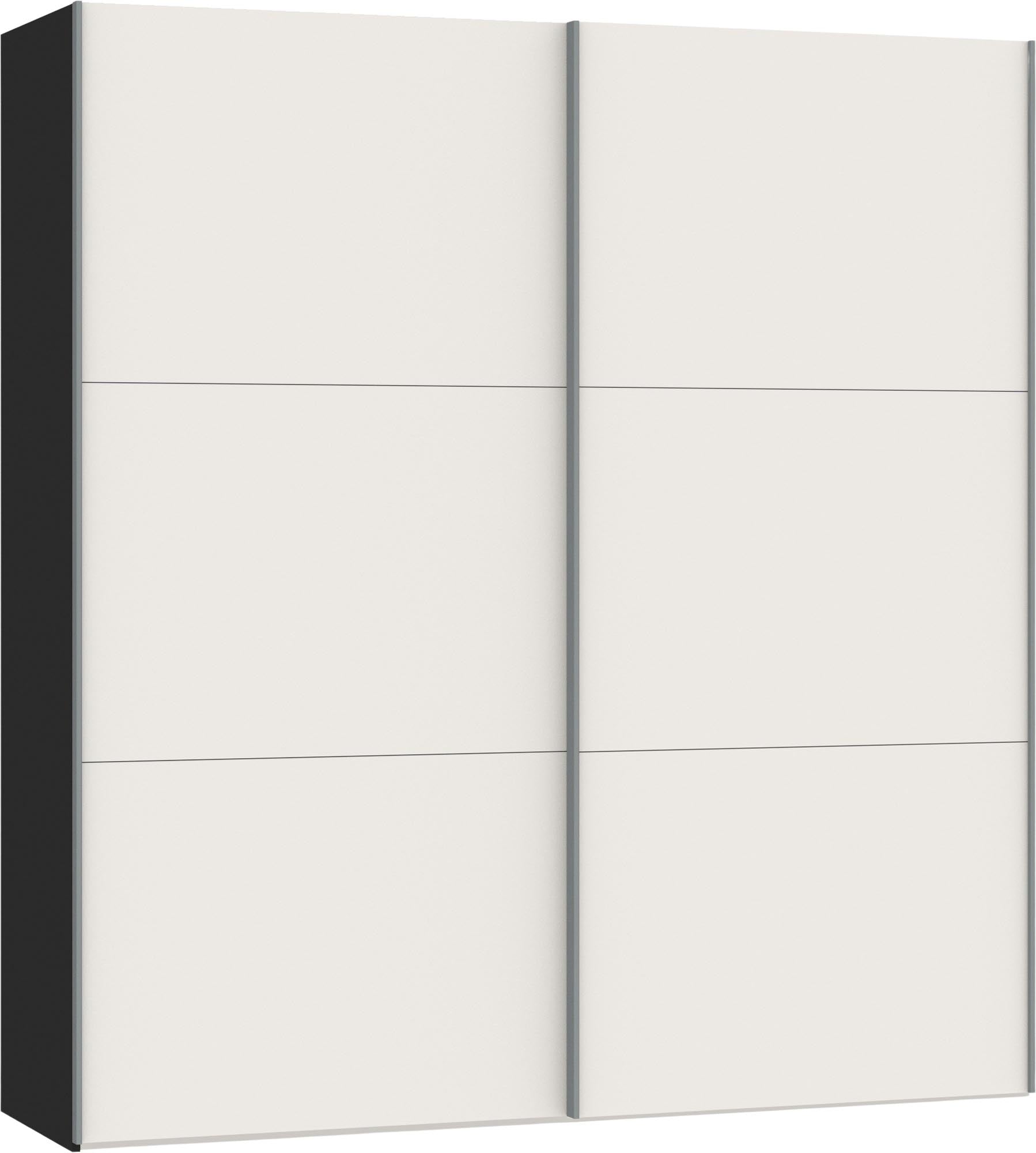 Eleganter Schwebetürenschrank XS in Cremeweiss von Jutzler: Funktional, stabil und individuell konfigurierbar mit vielseitigem Zubehör.