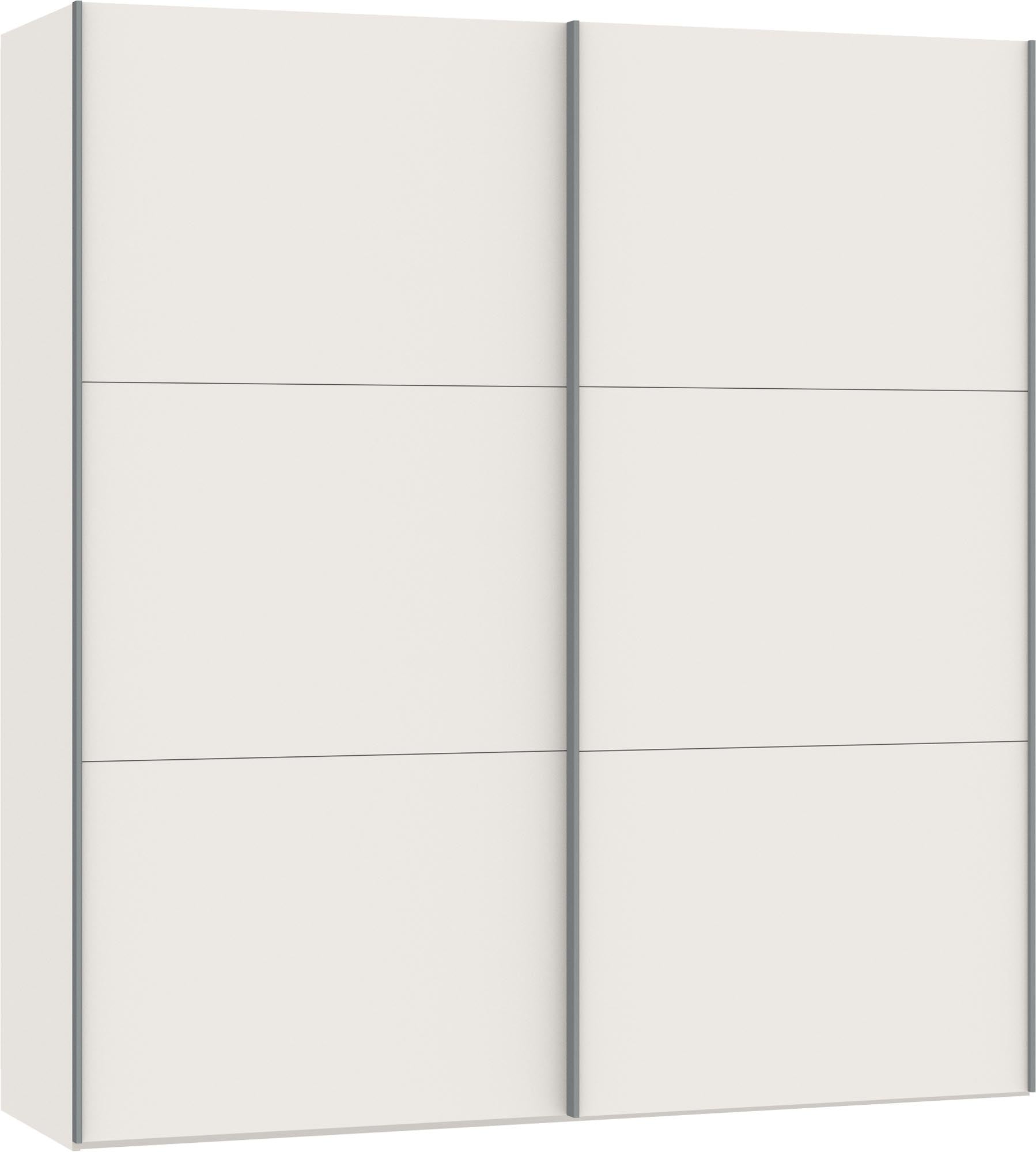 Moderner Jutzler Schwebetürenschrank XS in stilvollem Cremeweiss.