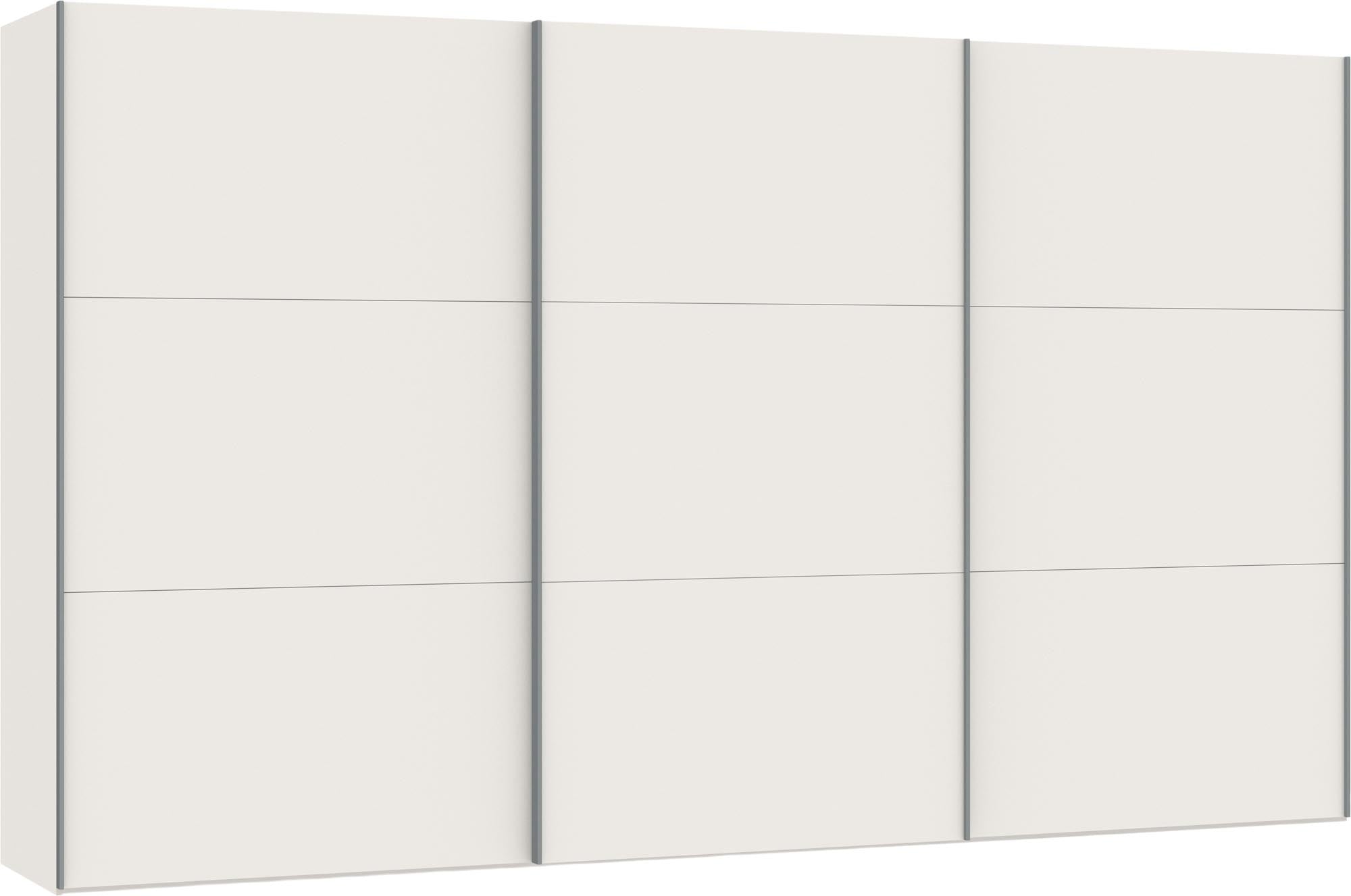 Geräumiger Jutzler Schwebetürenschrank in Cremeweiss mit Zubehör.