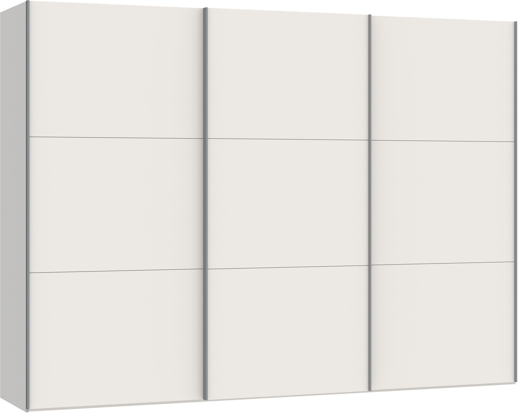 Eleganter Schwebetürenschrank XL in Cremeweiss von Jutzler: Funktional, individuell konfigurierbar, stabil und einfach aufzubauen.