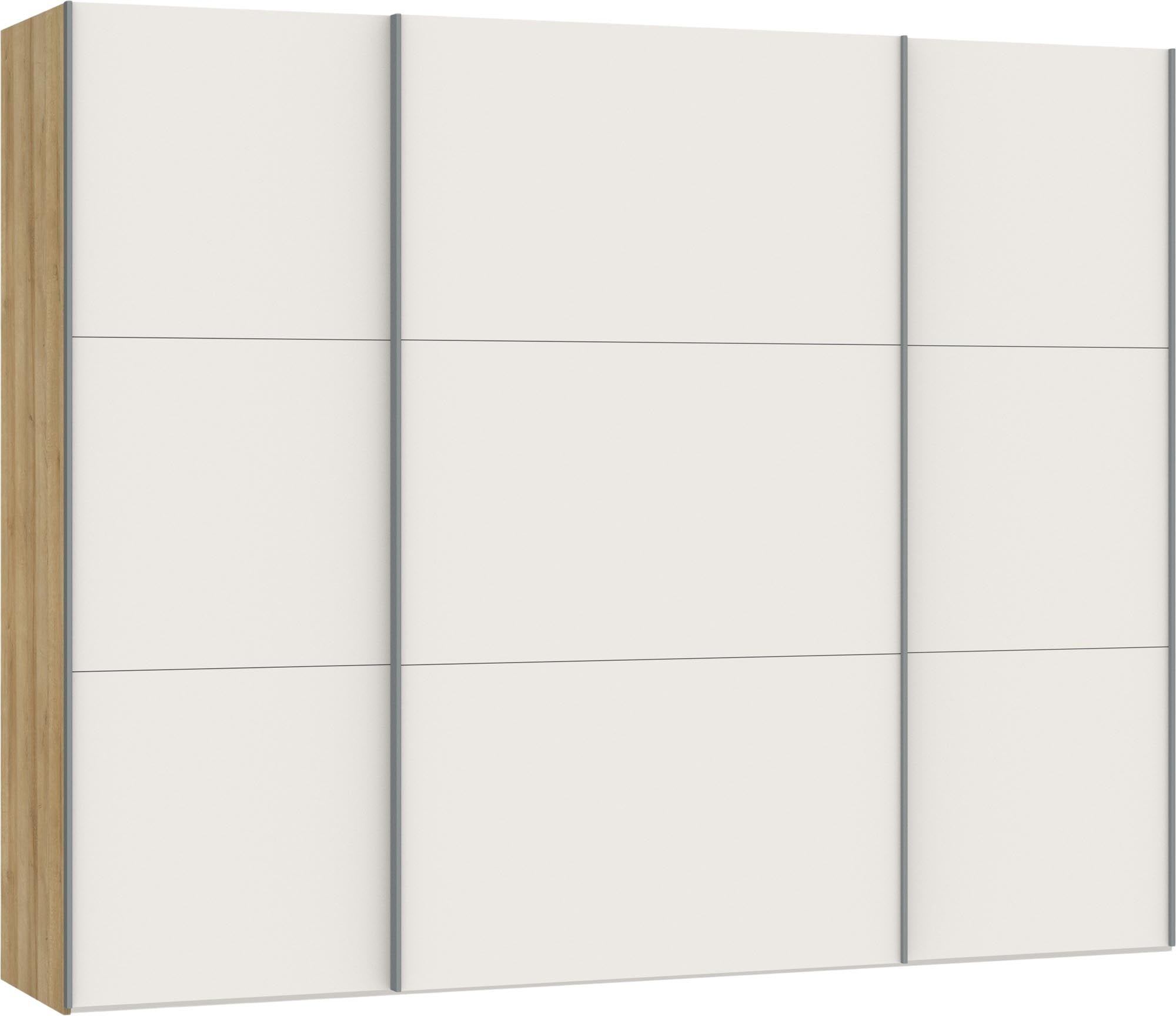 Eleganter Jutzler Schwebetürenschrank L in edlem Cremeweiss.