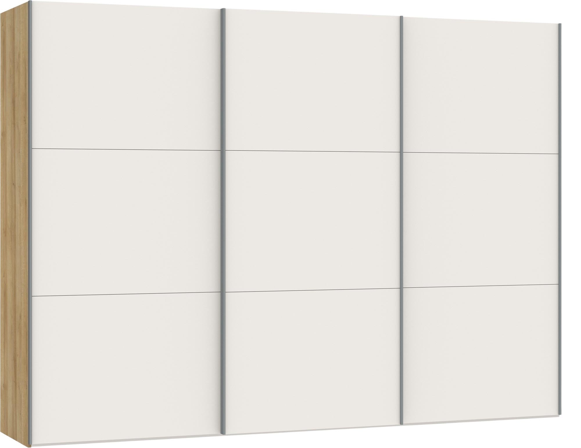 Eleganter Jutzler Schwebetürenschrank XL in Cremeweiss mit Zubehör.