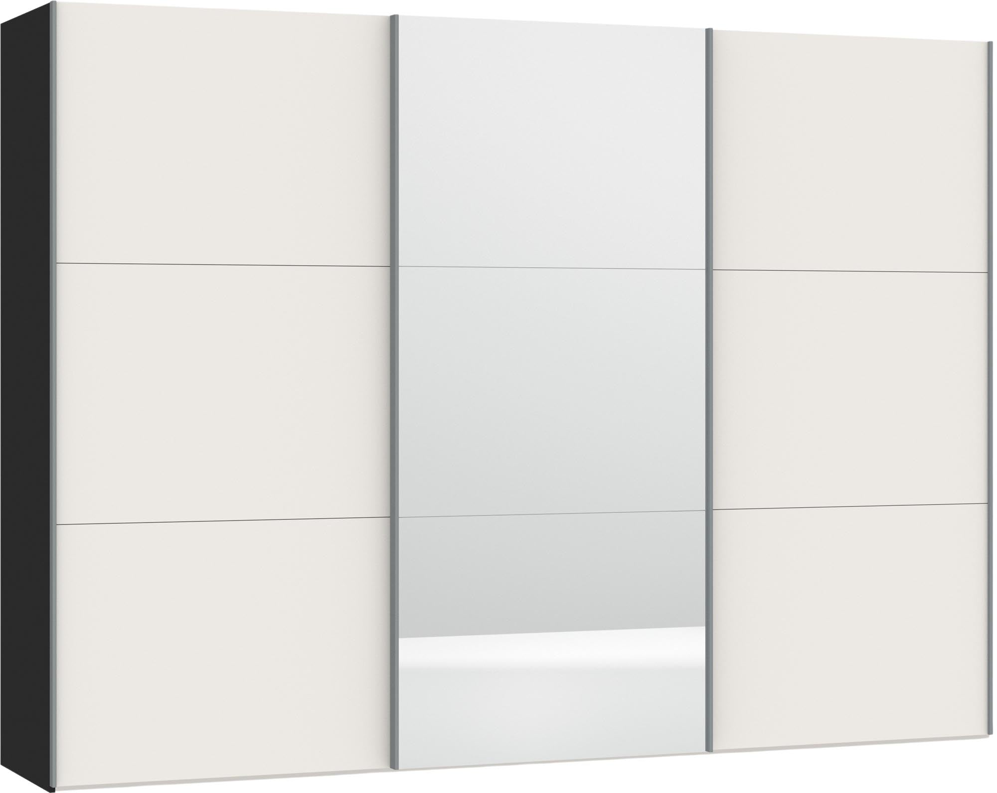 Jutzler Schwebetürenschrank XL: Cremeweiss mit Spiegel, stilvoll & geräumig.