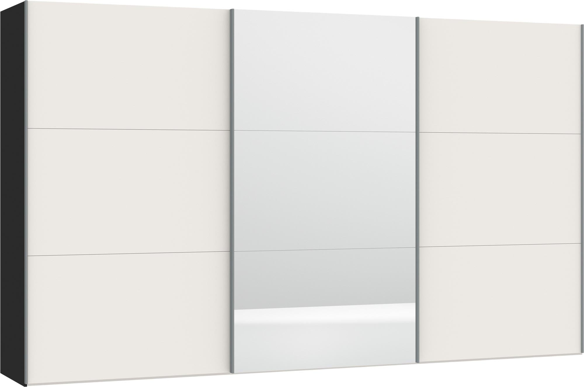 Entdecken Sie den Schwebetürenschrank XXXL in Cremeweiss/Spiegel von Jutzler. Hochwertiges Design, individuelle Konfiguration und einfacher Aufbau für optimalen Stauraum.