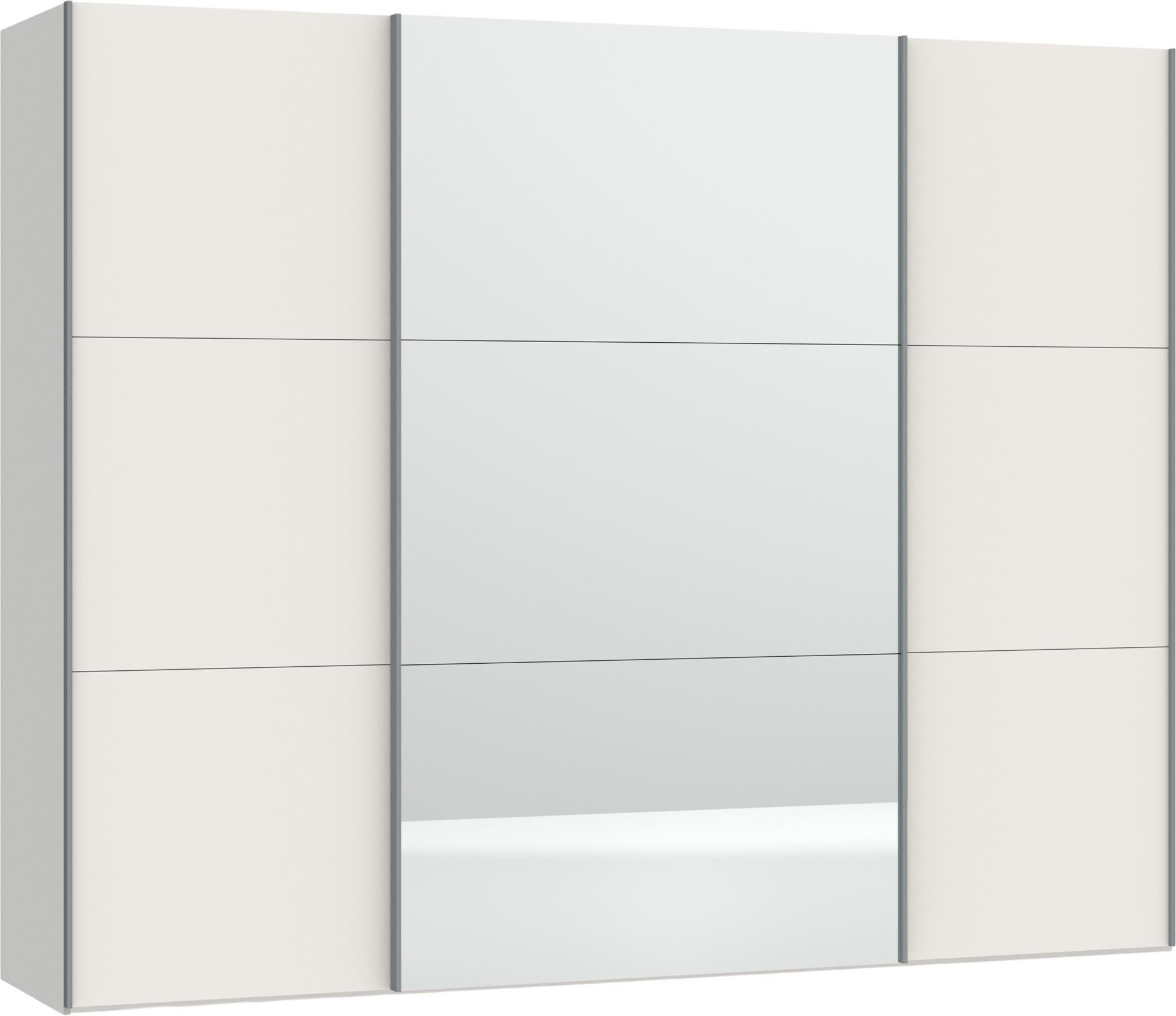 Eleganter Schwebetürenschrank in Cremeweiss mit Spiegel von Jutzler.