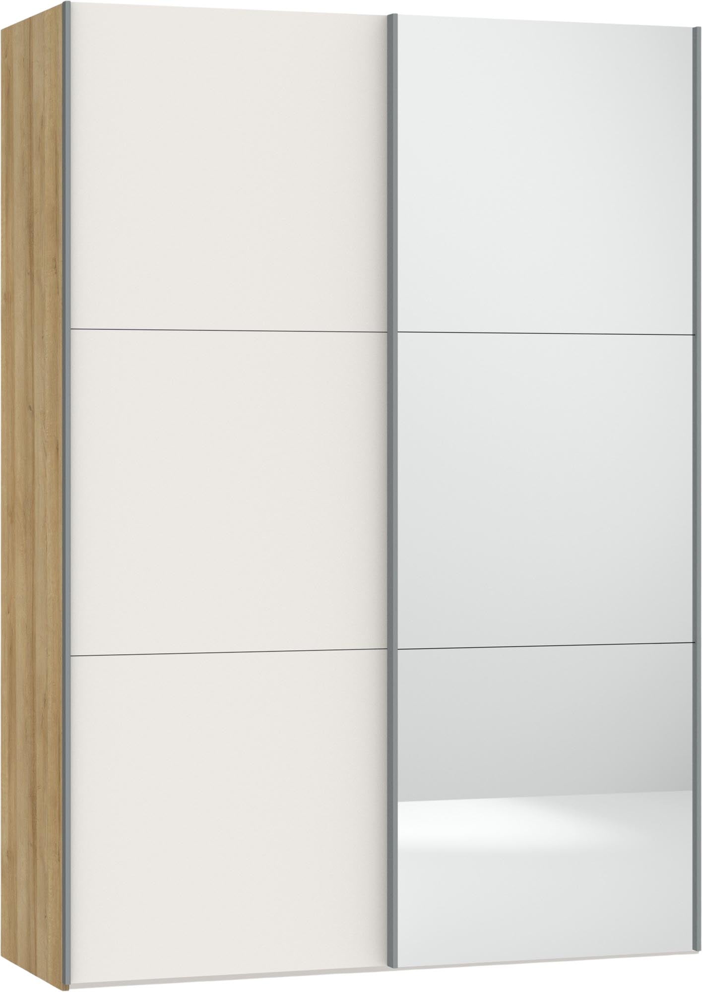 Eleganter Jutzler Schrank XXS: Cremeweiss, Spiegel & Zubehör.