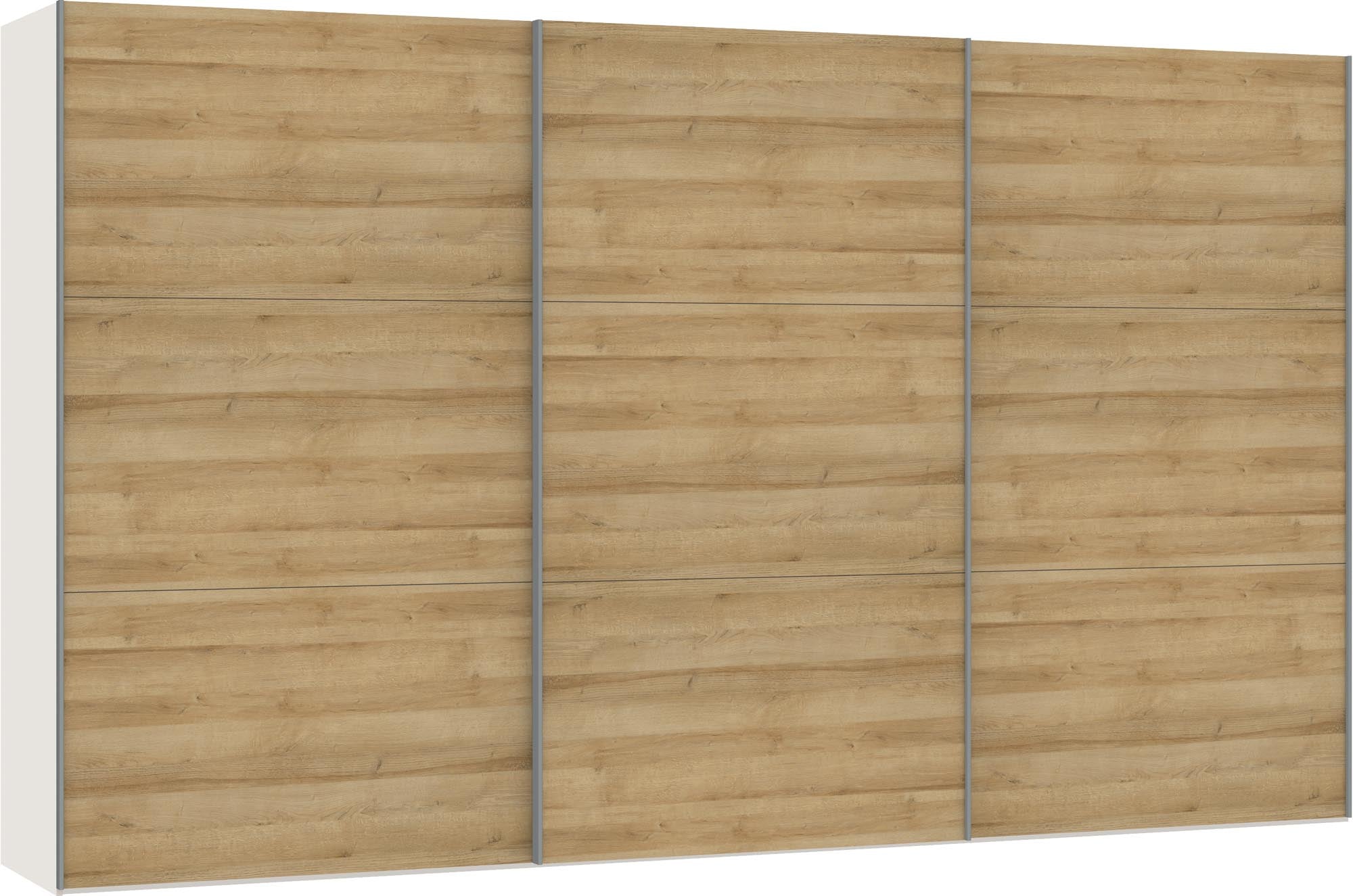 Eleganter Jutzler Schwebetürenschrank in Eiche für grosszügigen Stauraum.