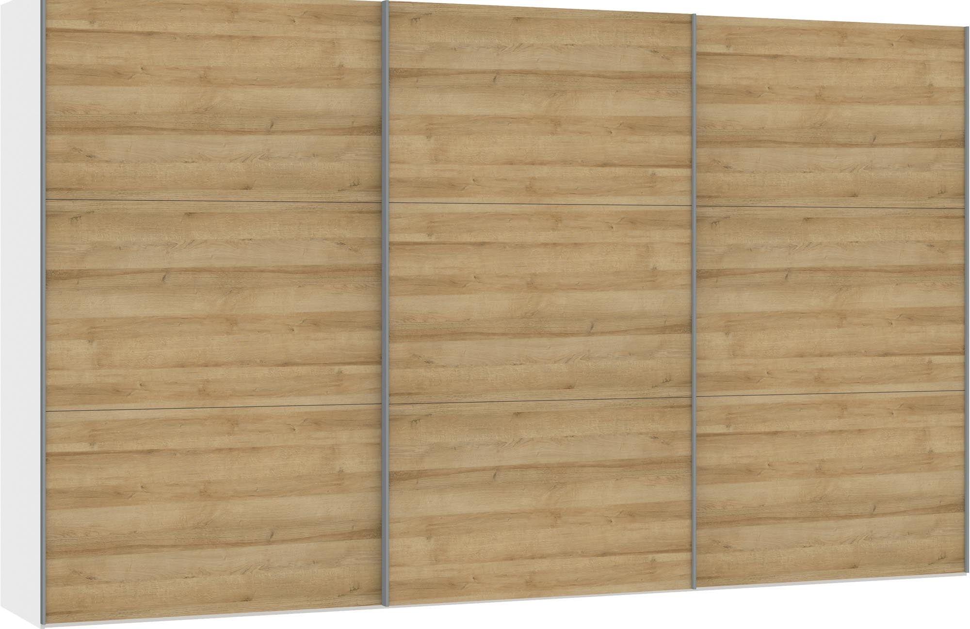 Moderner Schwebetürenschrank von Jutzler in Eiche: Stilvolles Design trifft auf hohe Funktionalität und individuelle Anpassungsmöglichkeiten.