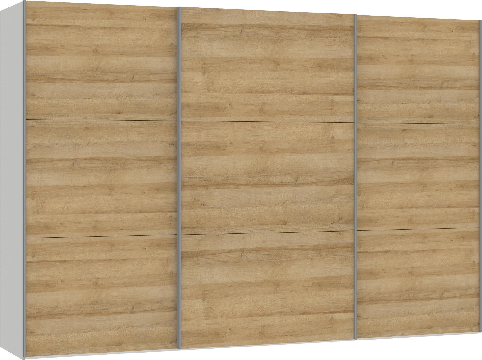 Grosser Eiche Schwebetürenschrank von Jutzler mit praktischem Zubehör.