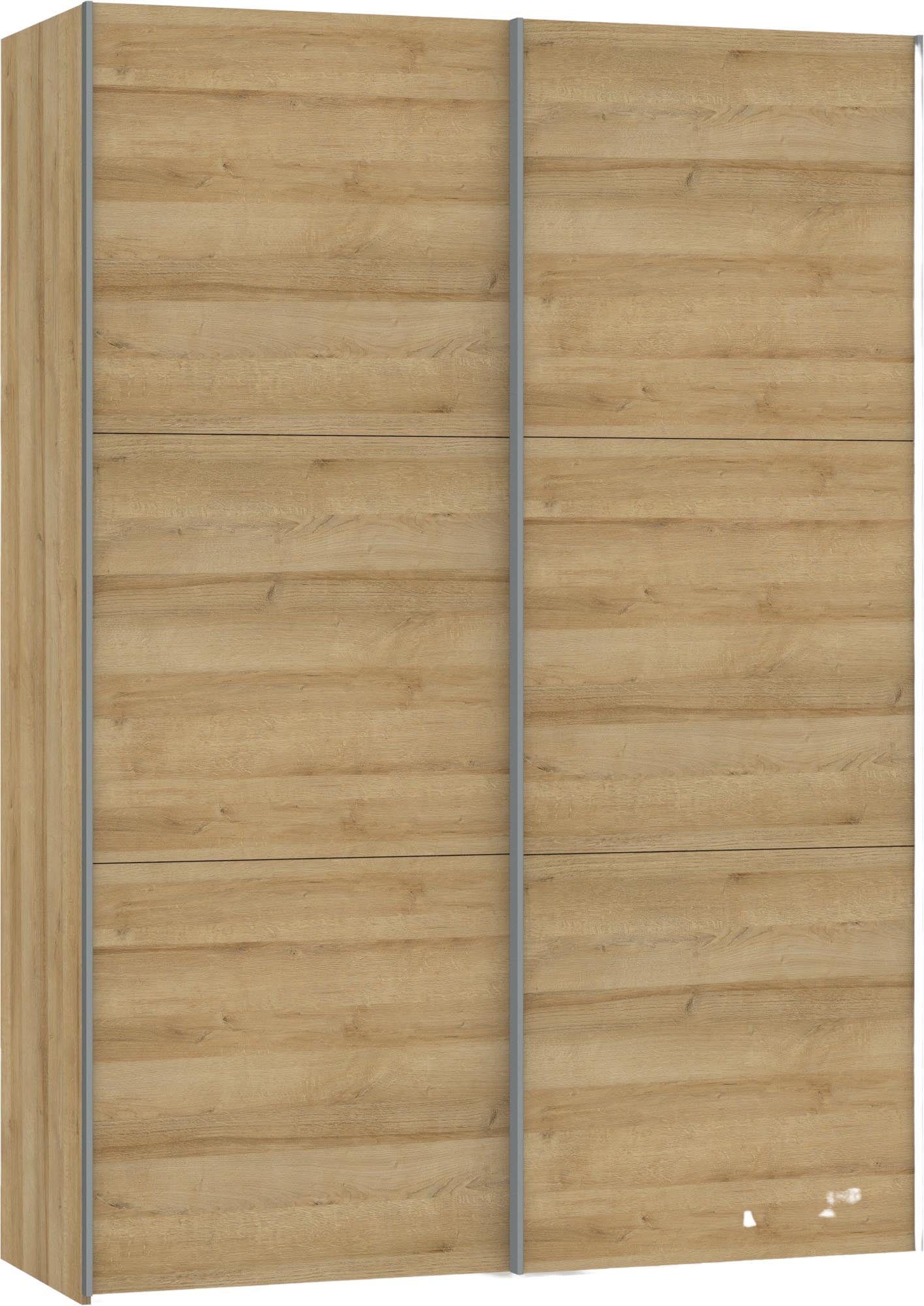 Der Jutzler Schwebetürenschrank XXS in stilvollem Eichenholz bietet eine moderne, platzsparende Aufbewahrungslösung für Ihr Zuhause.