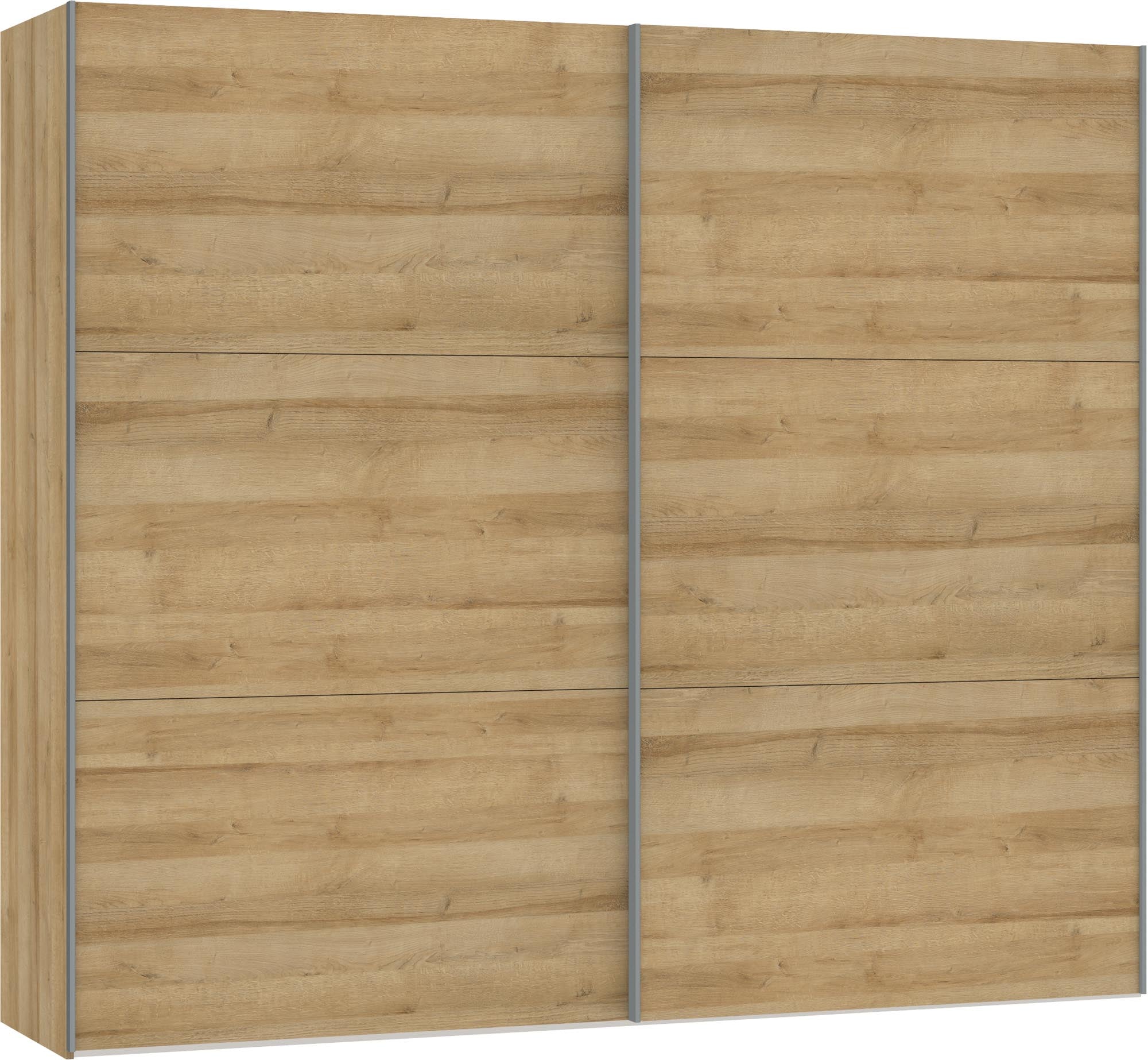 Moderner Schwebetürenschrank M von Jutzler in edler Eiche. Ideal für stilvolle Aufbewahrung und Platzoptimierung im Schlafzimmer.