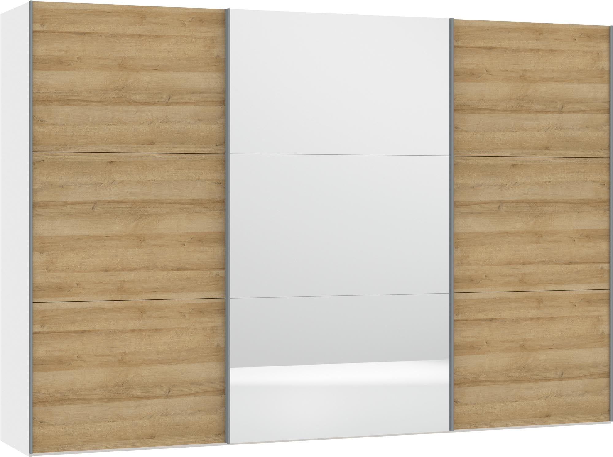 Grosser Jutzler Schwebetürenschrank: Eiche & Spiegel, modern & praktisch.