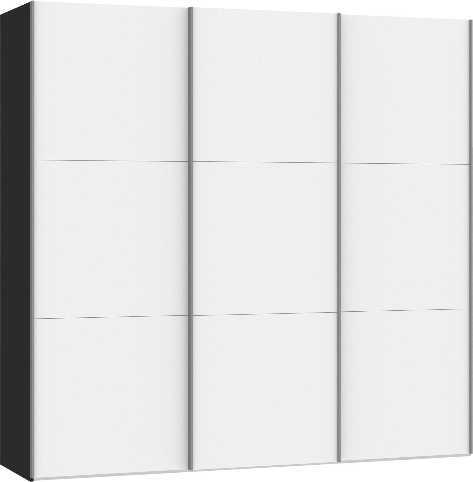 Eleganter Schwebetürenschrank in Premiumweiss von Jutzler: Funktional, individuell konfigurierbar, stabil und einfach aufzubauen.