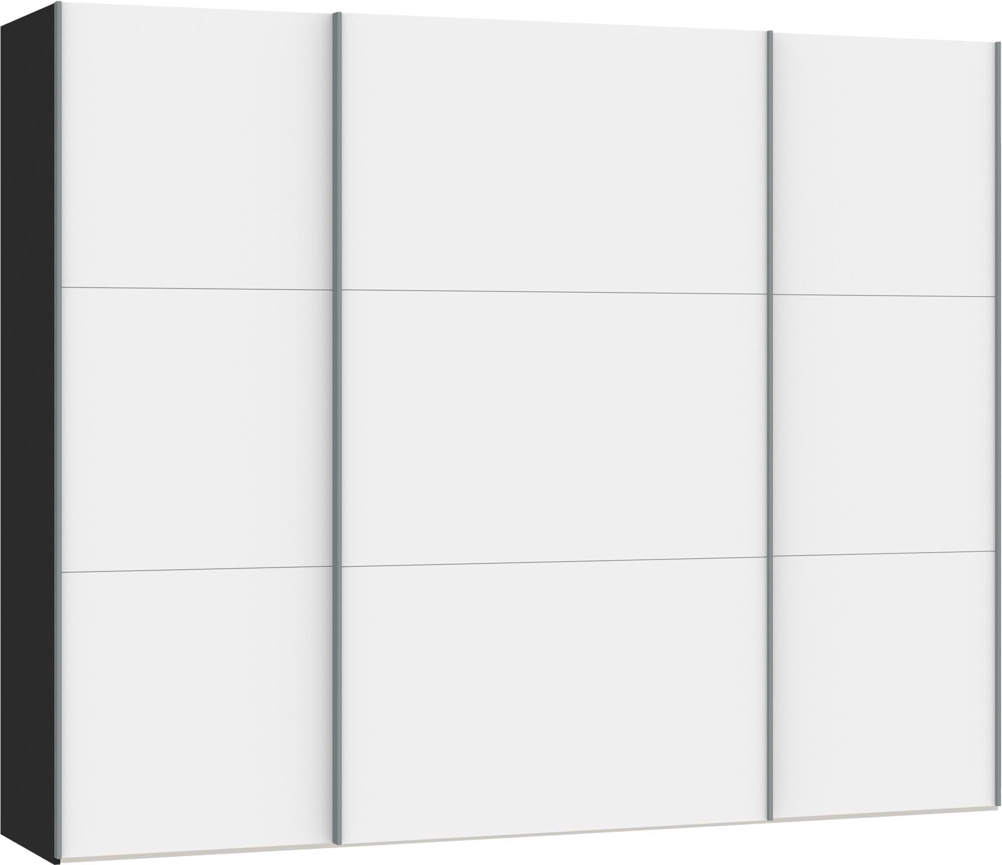 Eleganter Schwebetürenschrank in Premiumweiss von Jutzler: Funktional, individuell konfigurierbar, stabil und einfach aufzubauen.